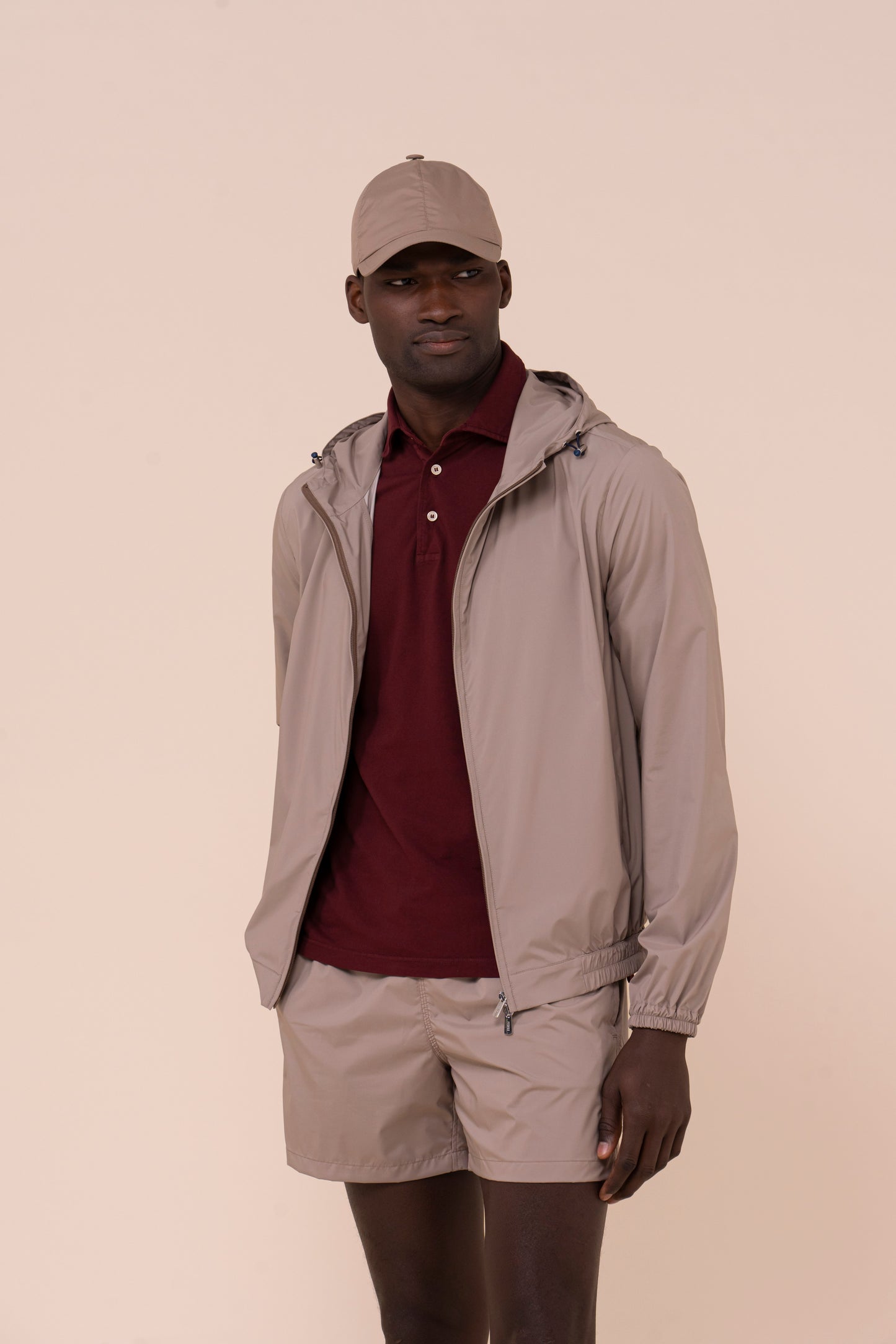 Zoom K-way in Airstop con cappuccio - DARKKHAKI