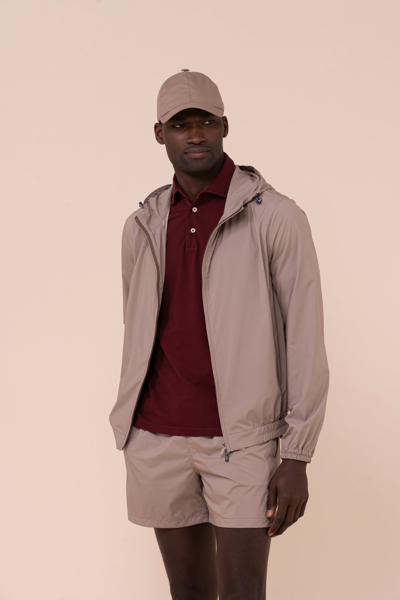 Zoom K-way in Airstop con cappuccio - DARKKHAKI