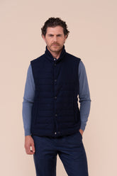Corvara gilet con bottoni in Airstop e cashmere flanel - Reversibile