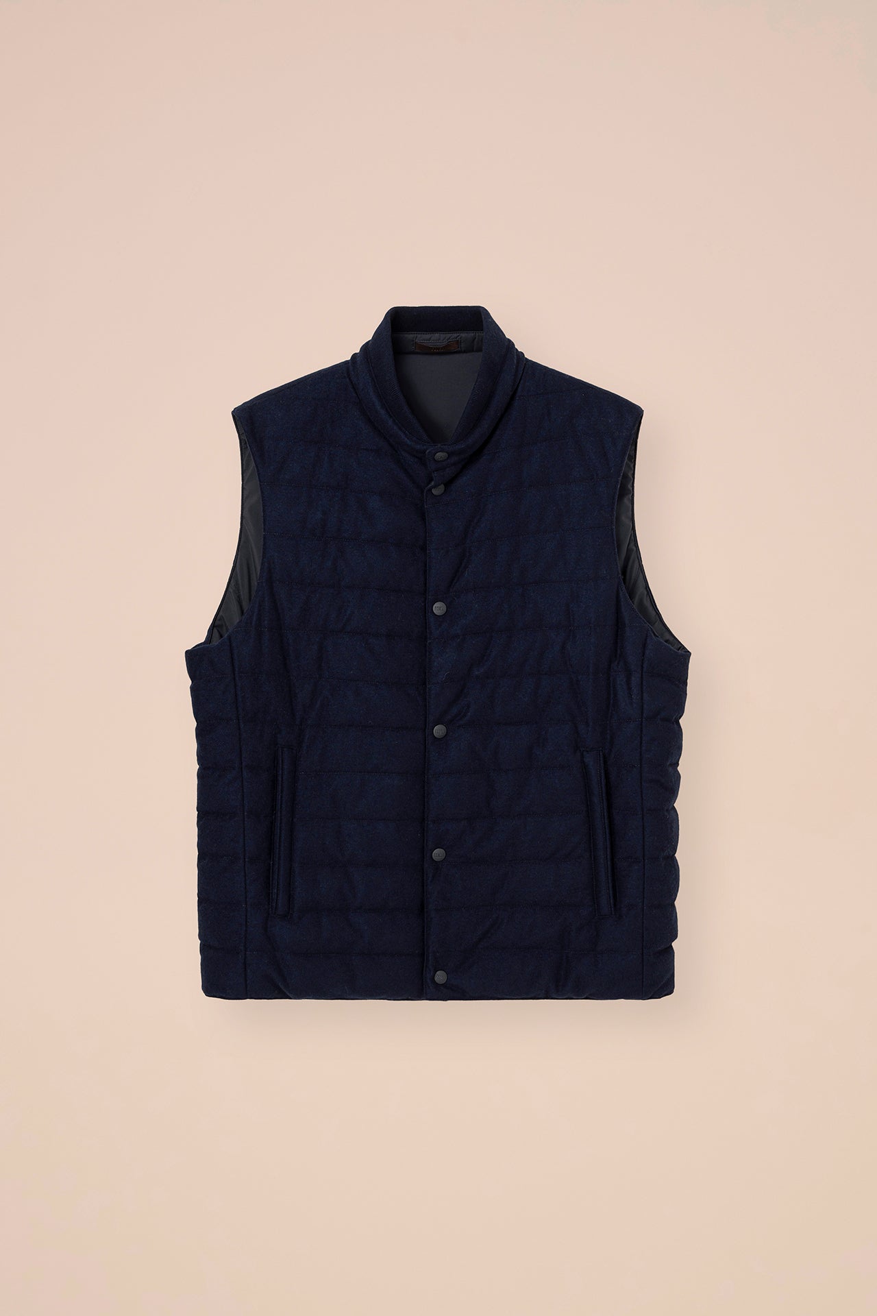 Corvara Airstop and Cashmere Flanel Buttoned Vest - Reversible - MIDNIGHTBLUE