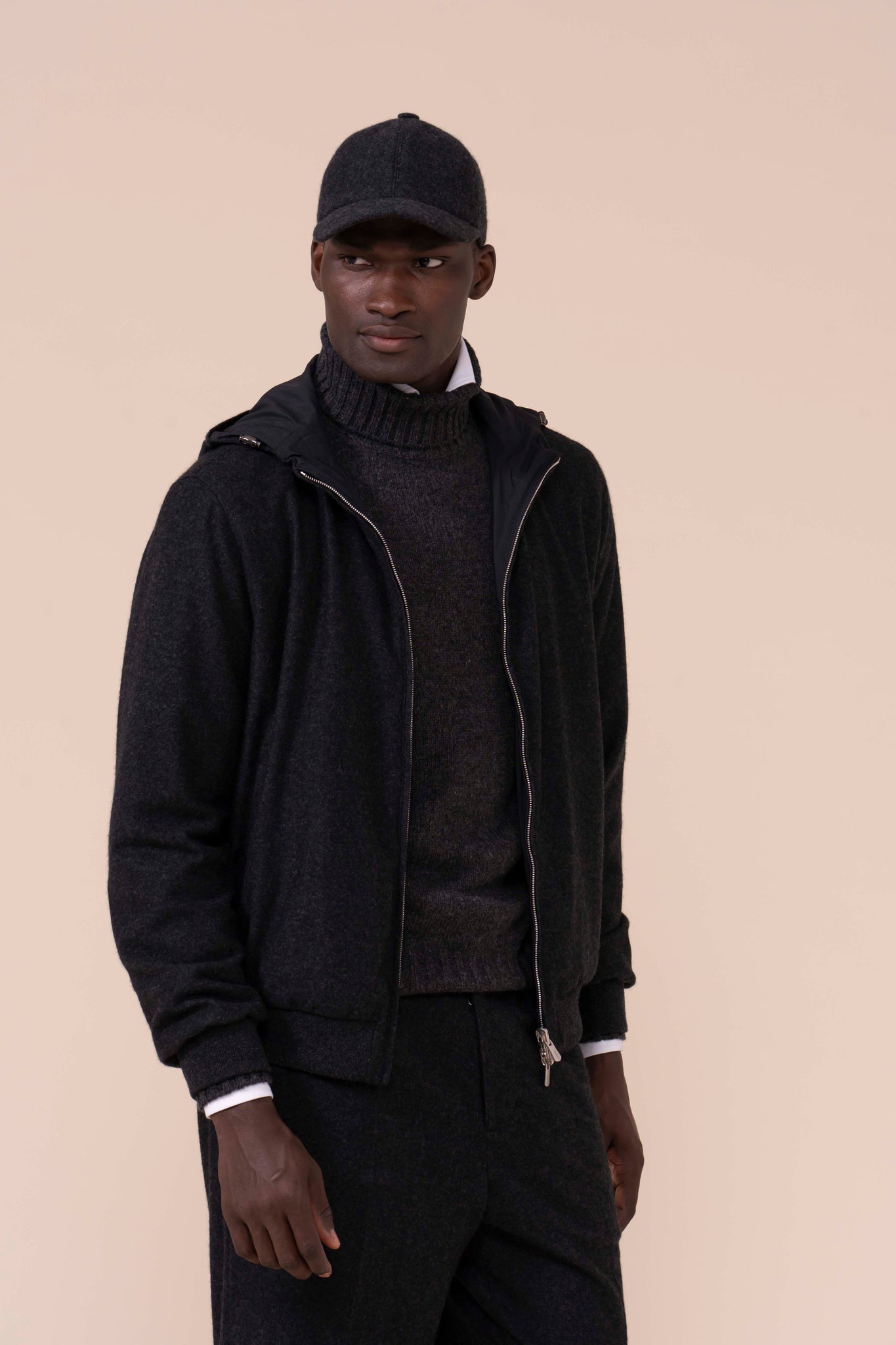 Start Airstop and Cashmere Flanel Bomber - Reversible - ANTHRACITEMELANGE