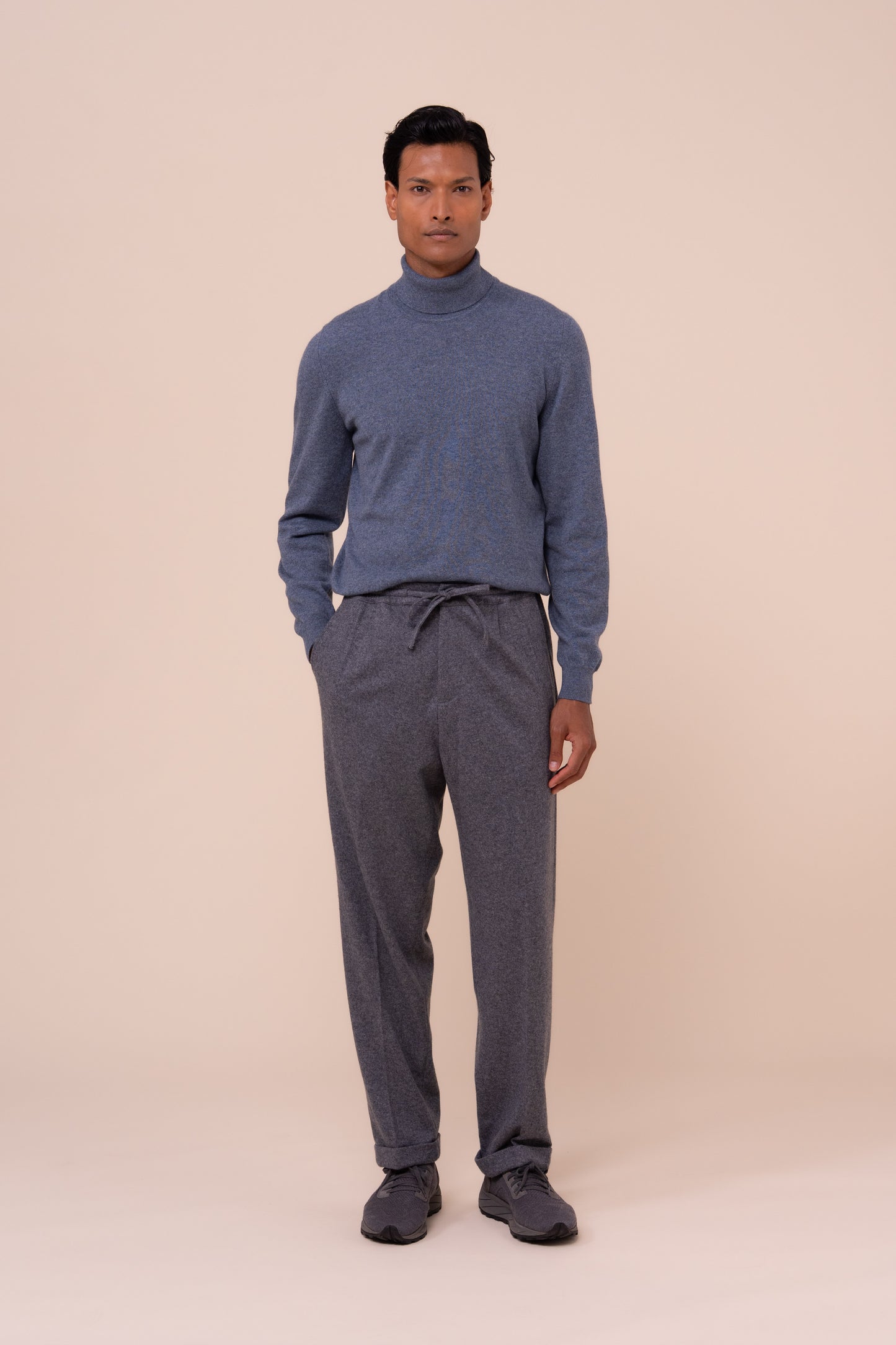Harvard pantaloni morbidi in cashmere flanel - STONEMELANGE