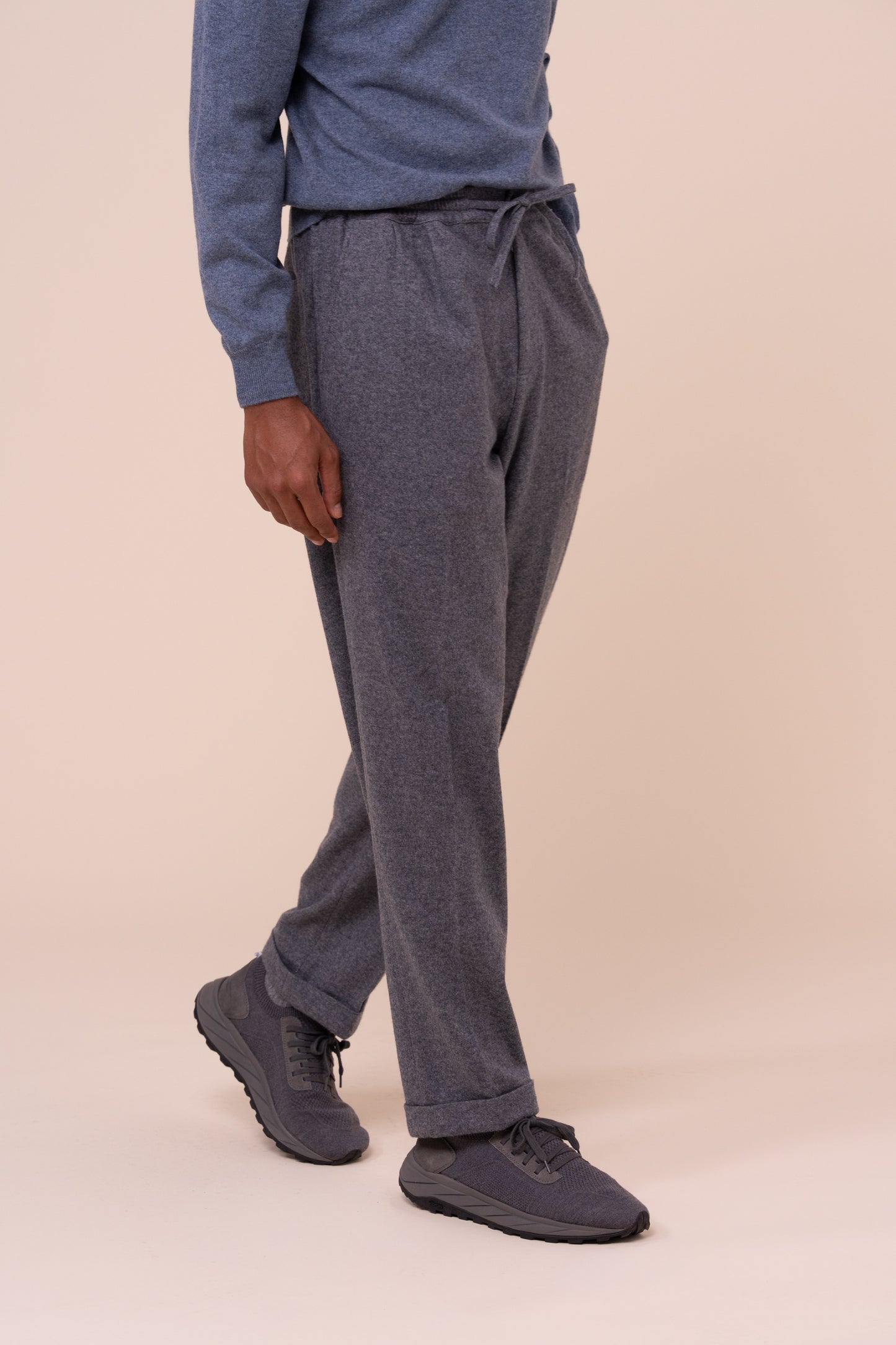 Harvard pantaloni morbidi in cashmere flanel - STONEMELANGE