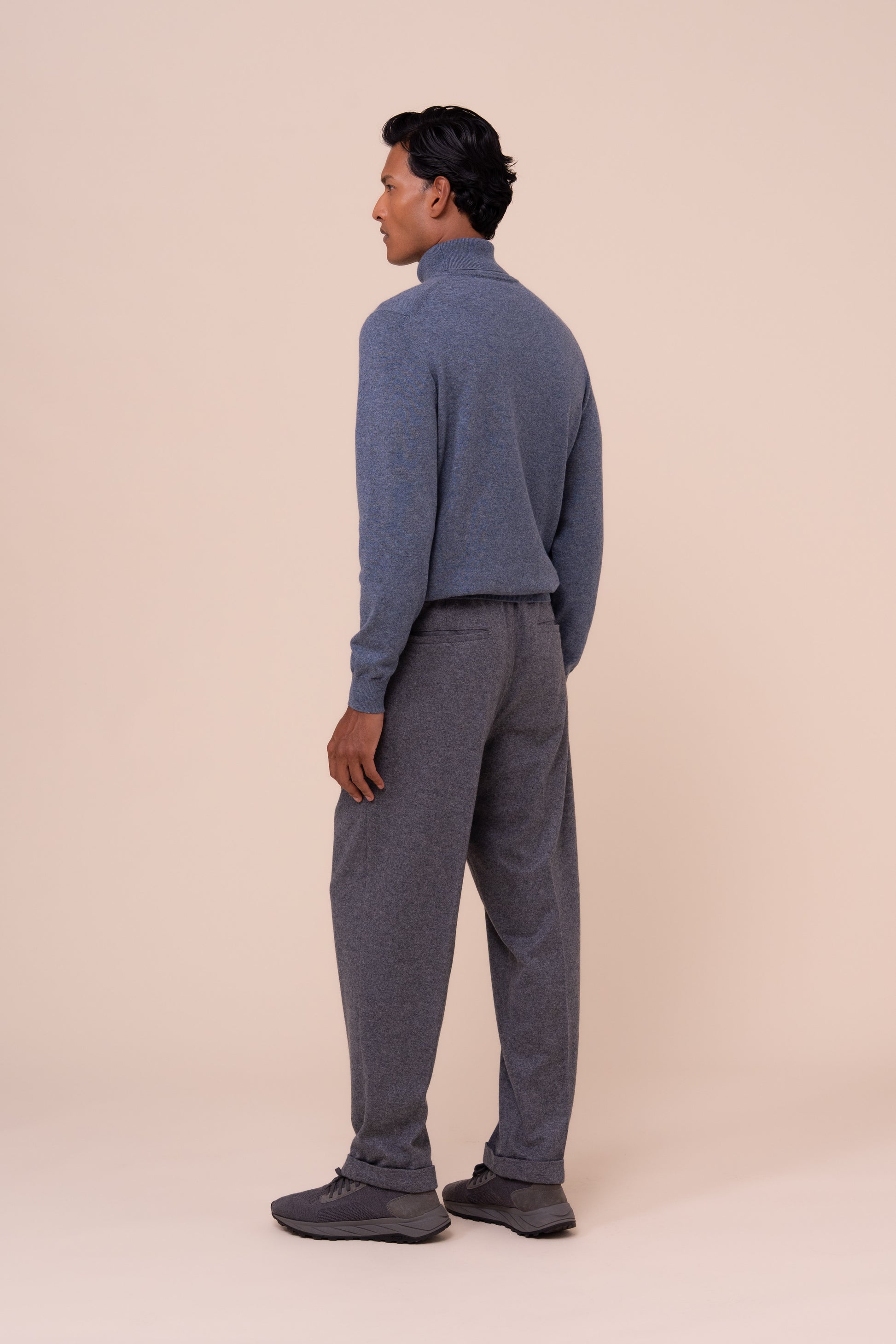 Harvard pantaloni morbidi in cashmere flanel - STONEMELANGE