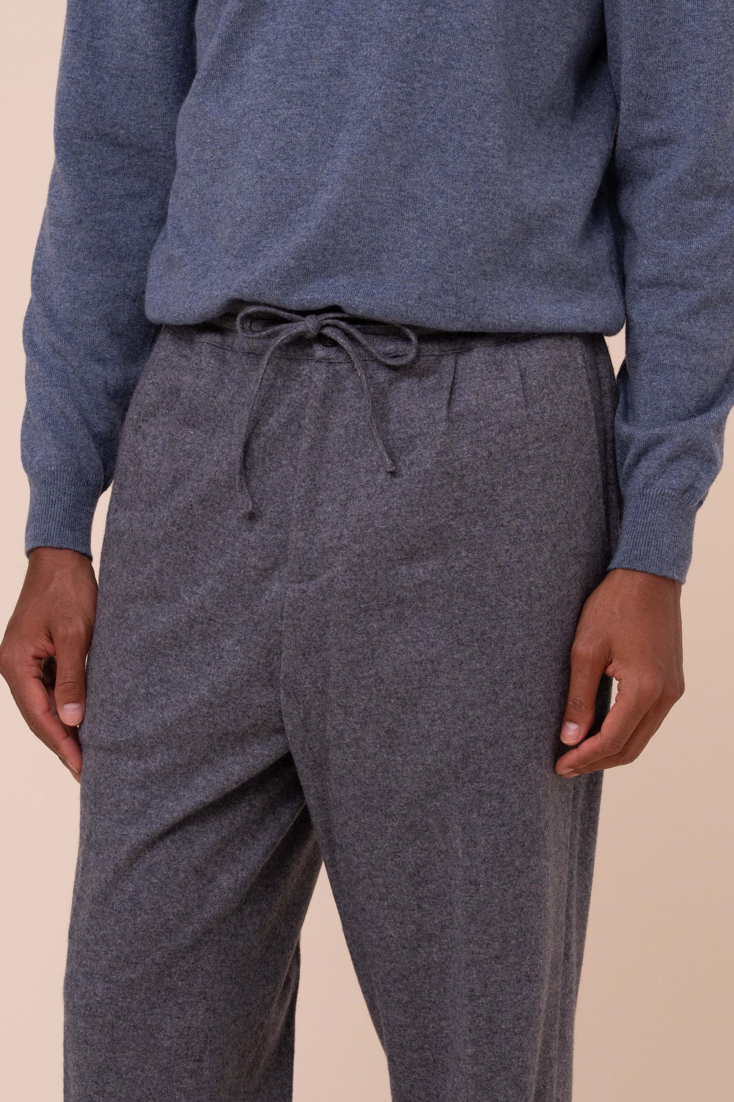 Harvard pantaloni morbidi in cashmere flanel - STONEMELANGE