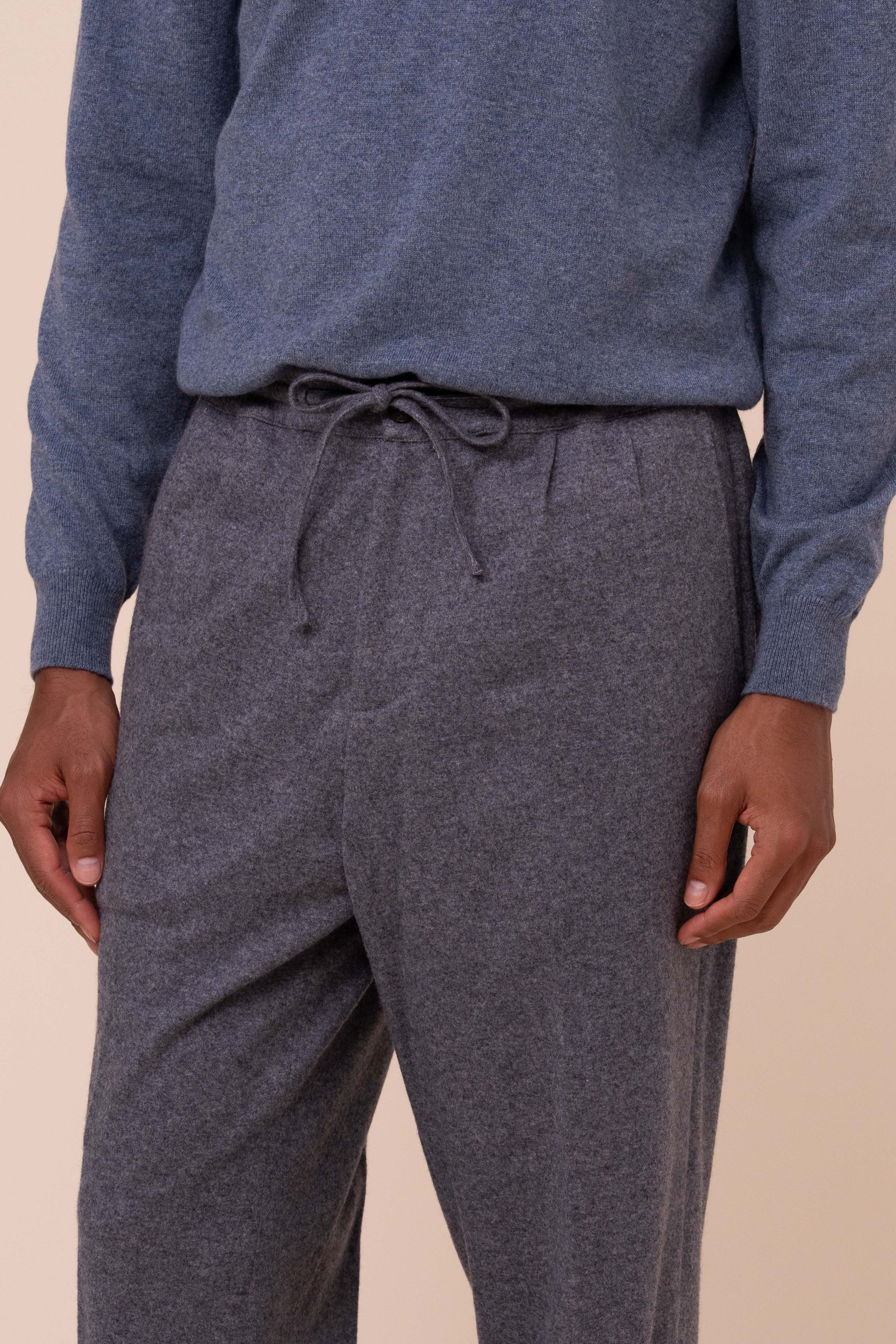 Harvard pantaloni morbidi in cashmere flanel - STONEMELANGE