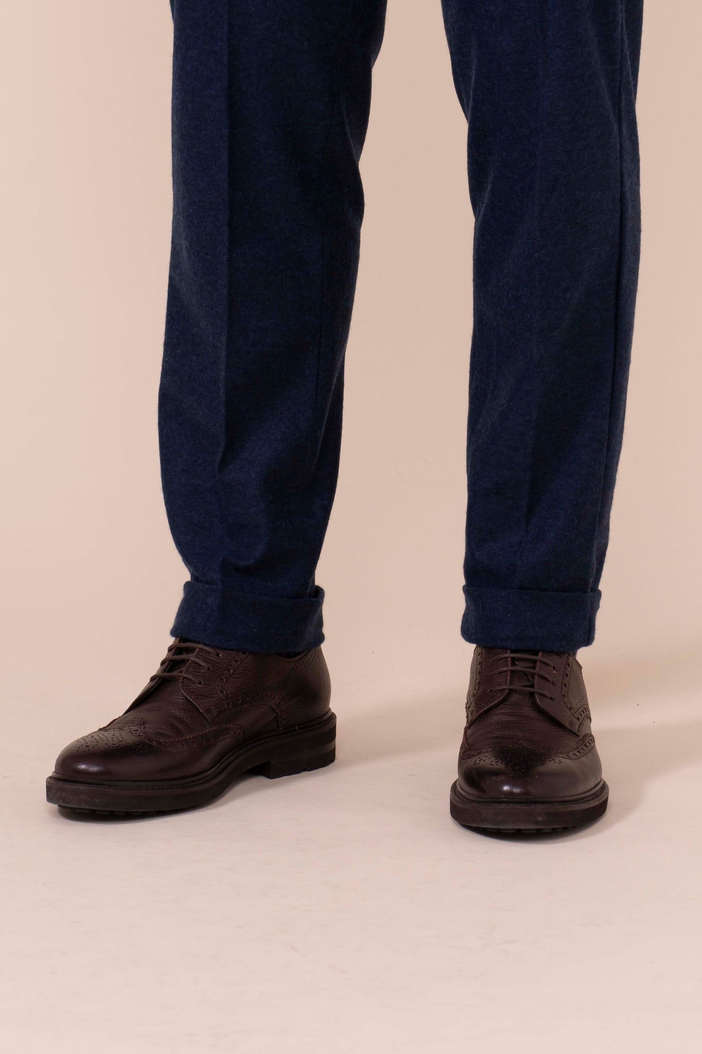 Doria Cashmere Flanel Pants - NAVY