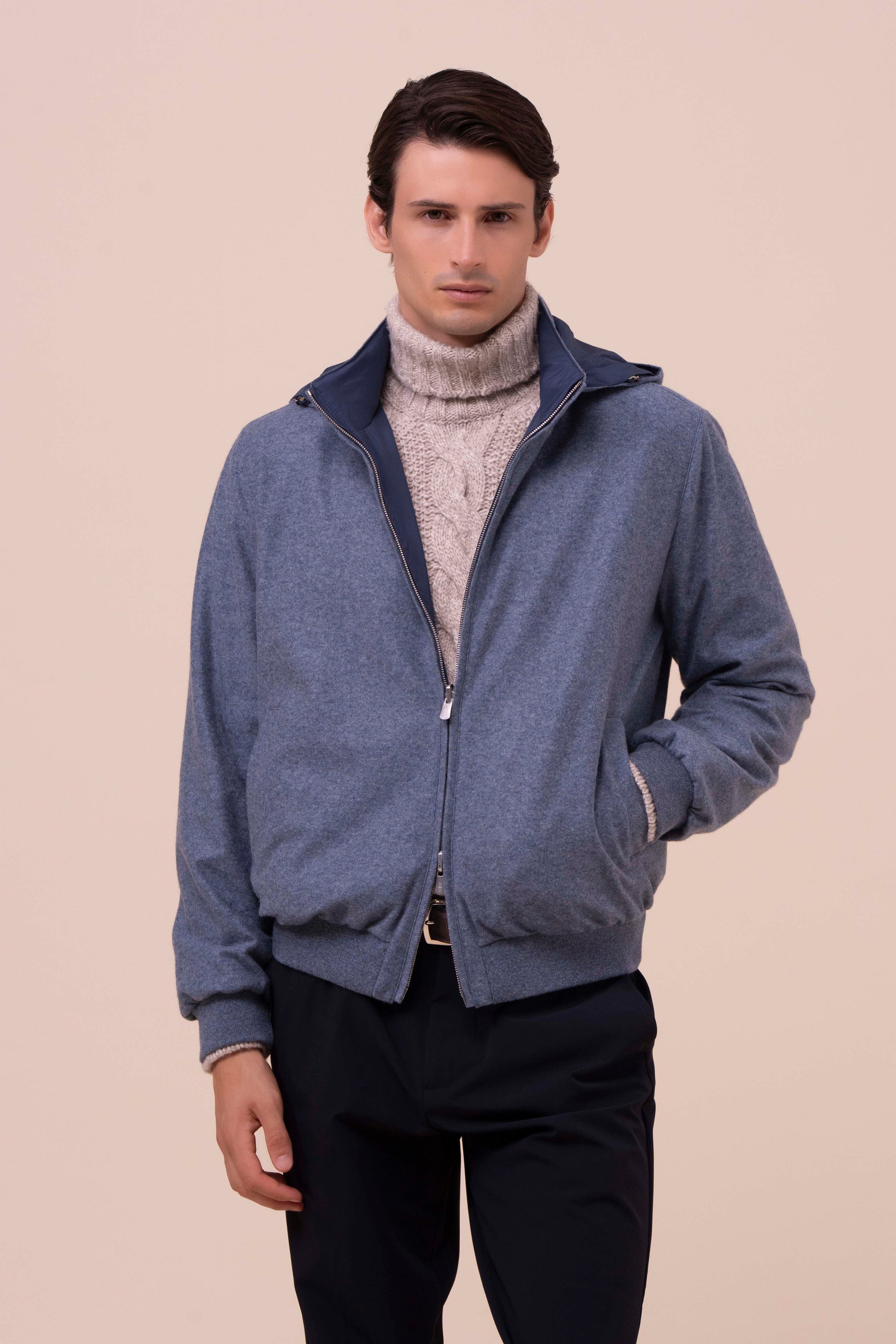 Stop Cashmere Flanel and Airstop Bomber - Reversible - LIGHTDENIM