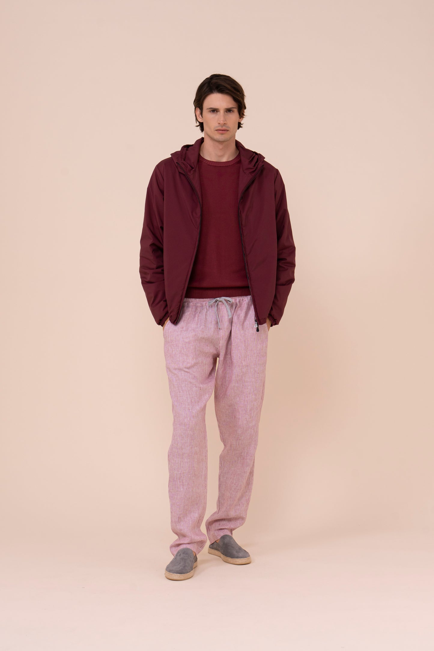 Cesare Airstop Hooded Padded Jacket - MERLOT