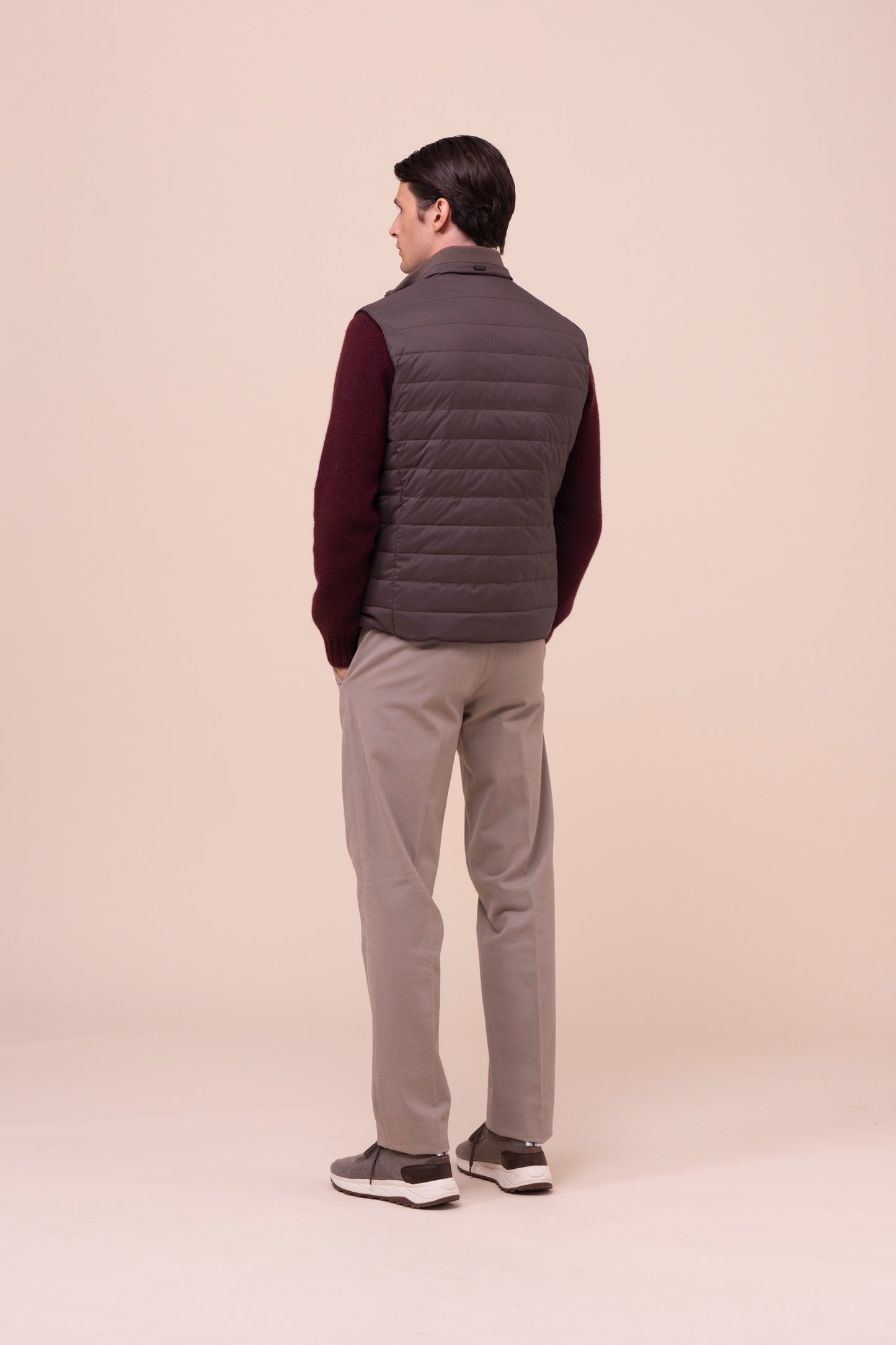 Rodeo gilet in cashmere flanel e Airstop - Reversibile - CHOCOLATE