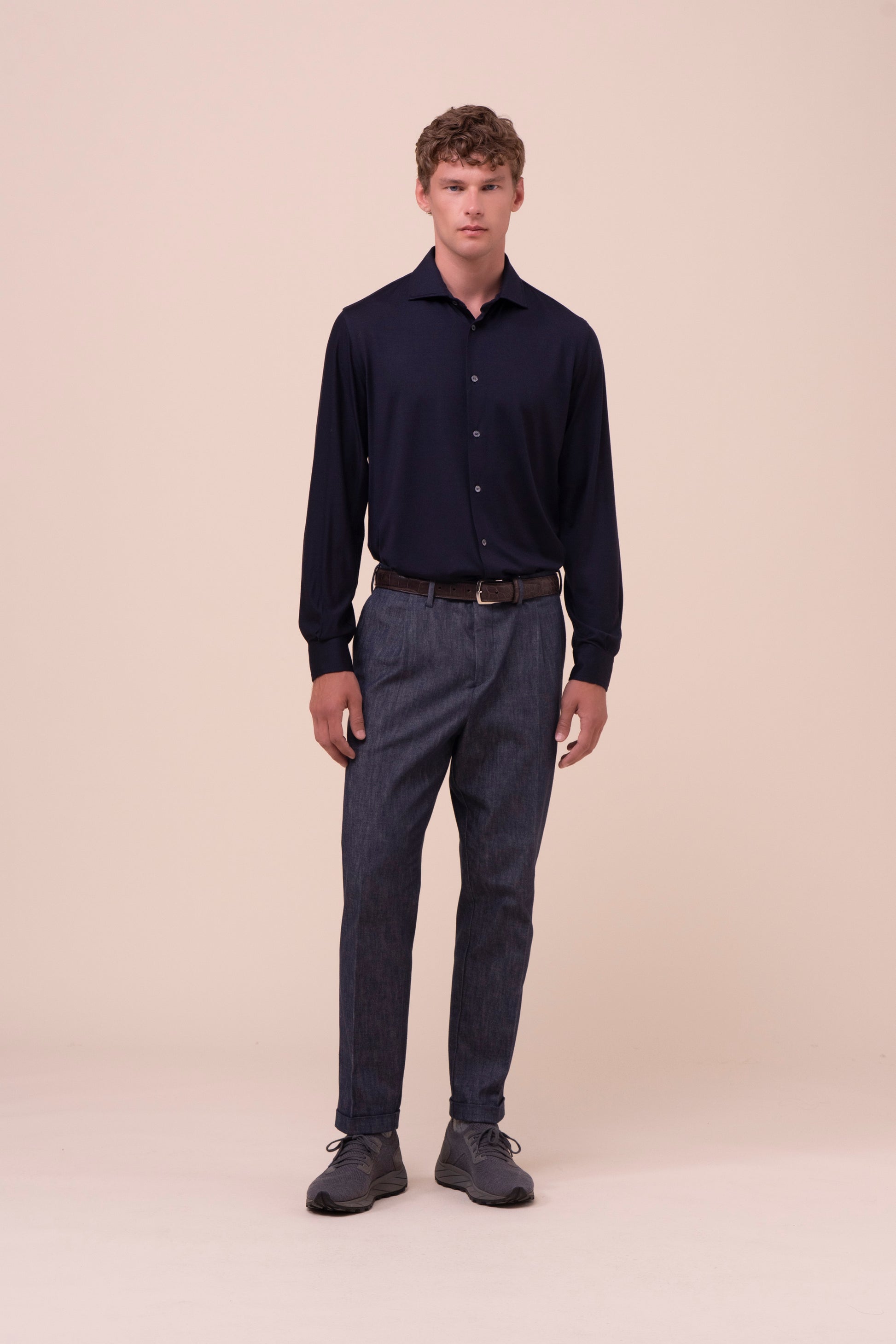 Tom camicia in jersey Helium - MIDNIGHTBLUE