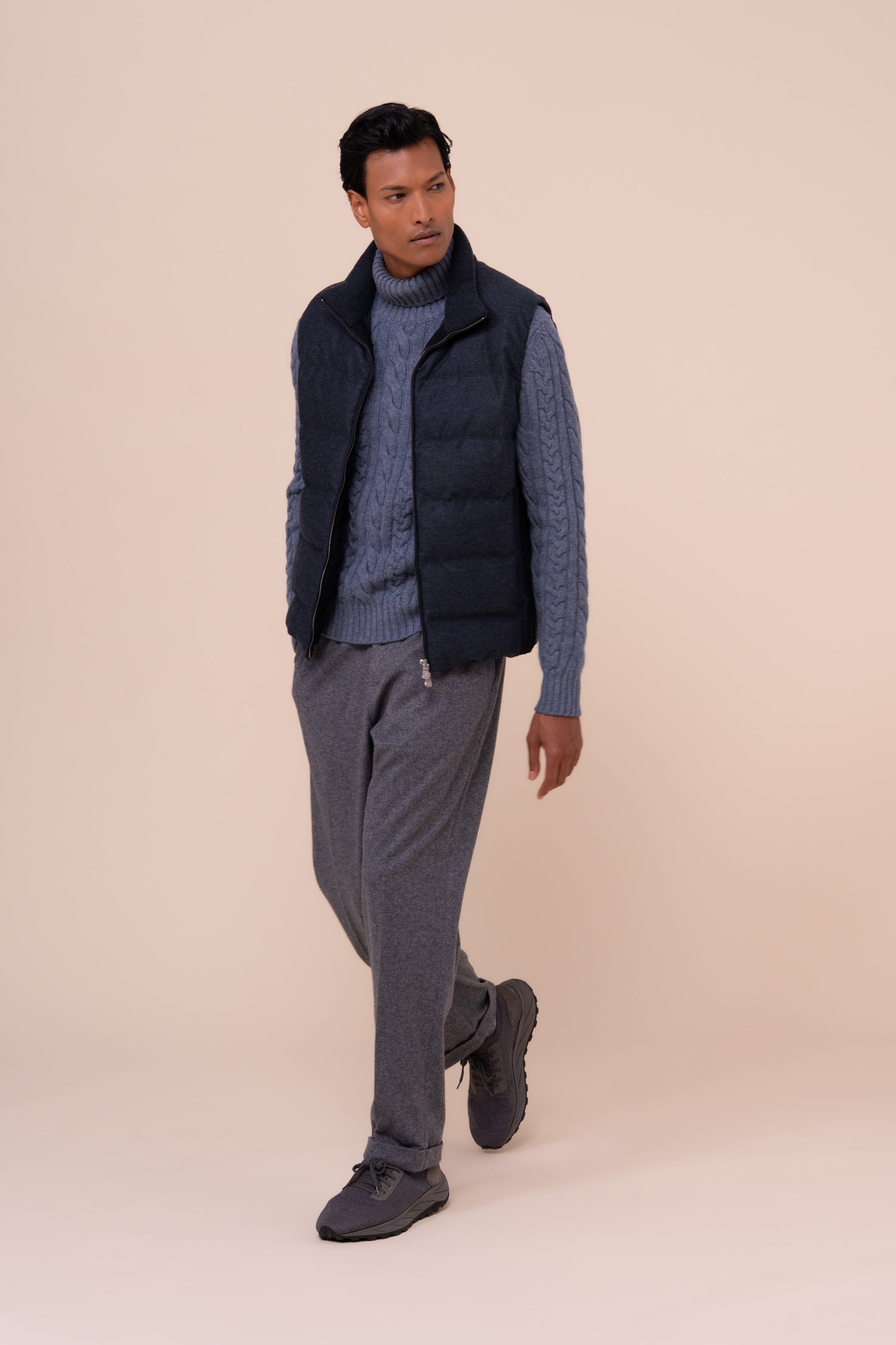 Brixen Jersey Wool Padded Vest - STORM