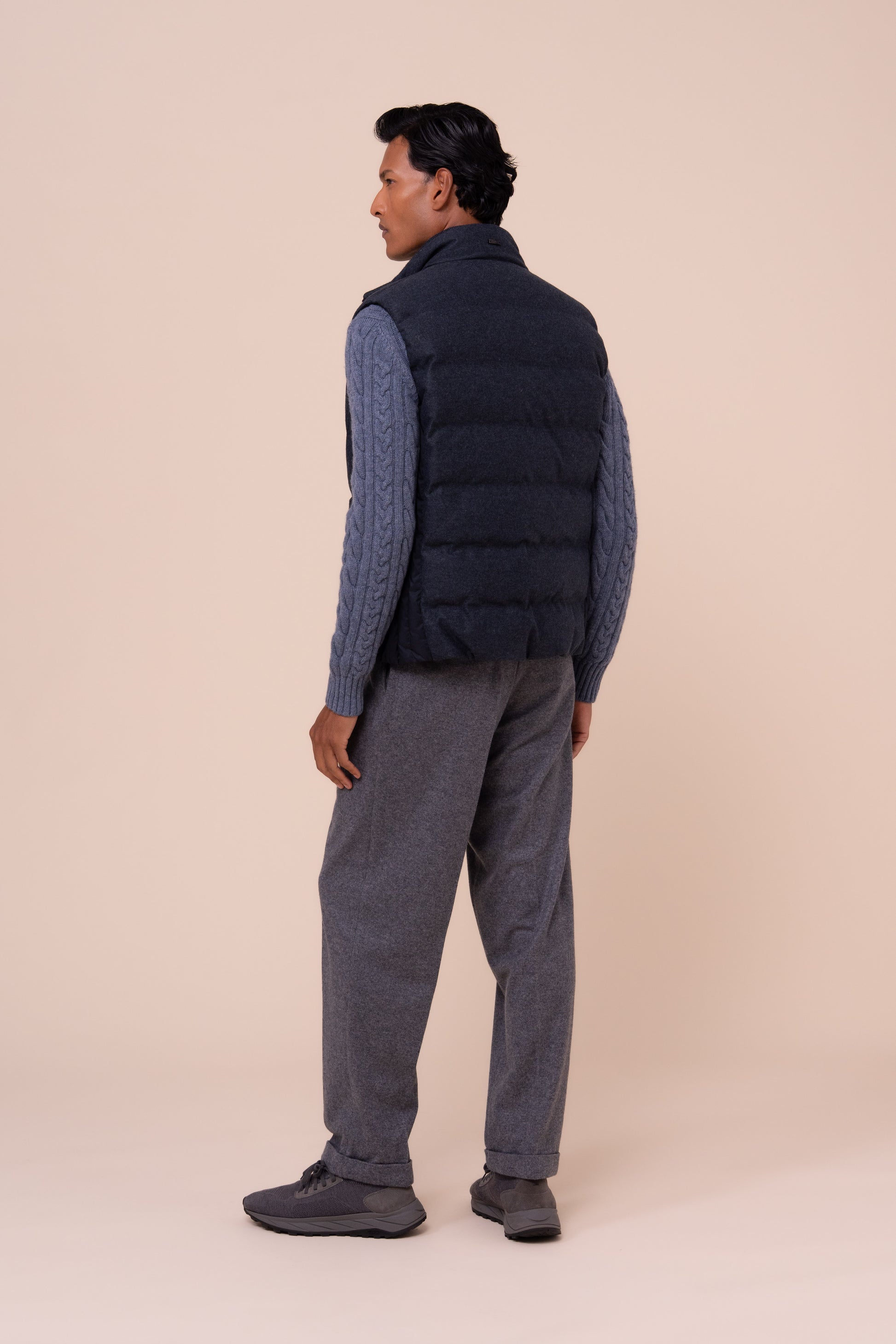 Brixen Jersey Wool Padded Vest - STORM