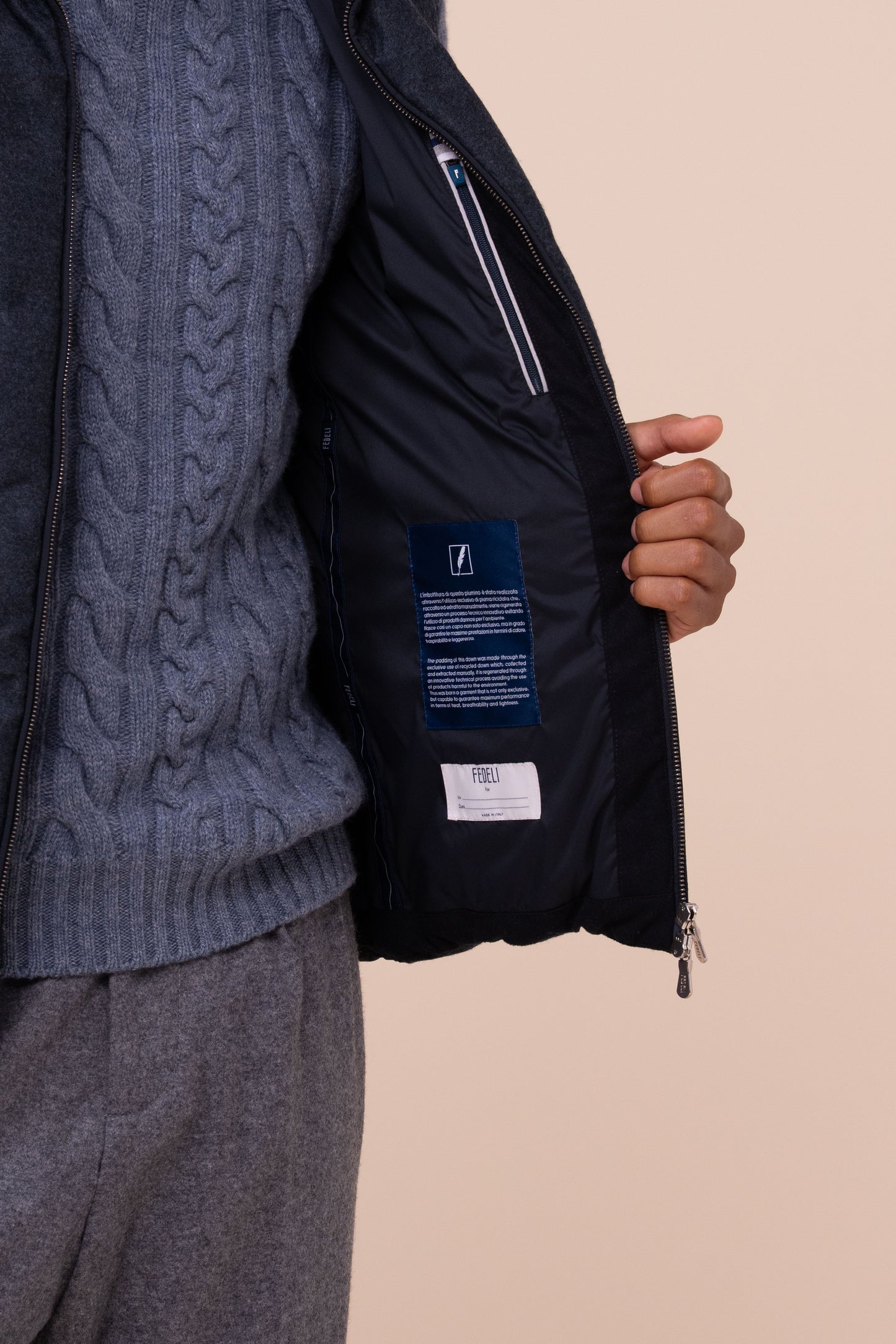 Brixen Jersey Wool Padded Vest - STORM