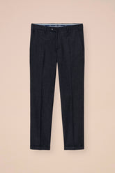 Boston pantaloni in lana e cotone stretch