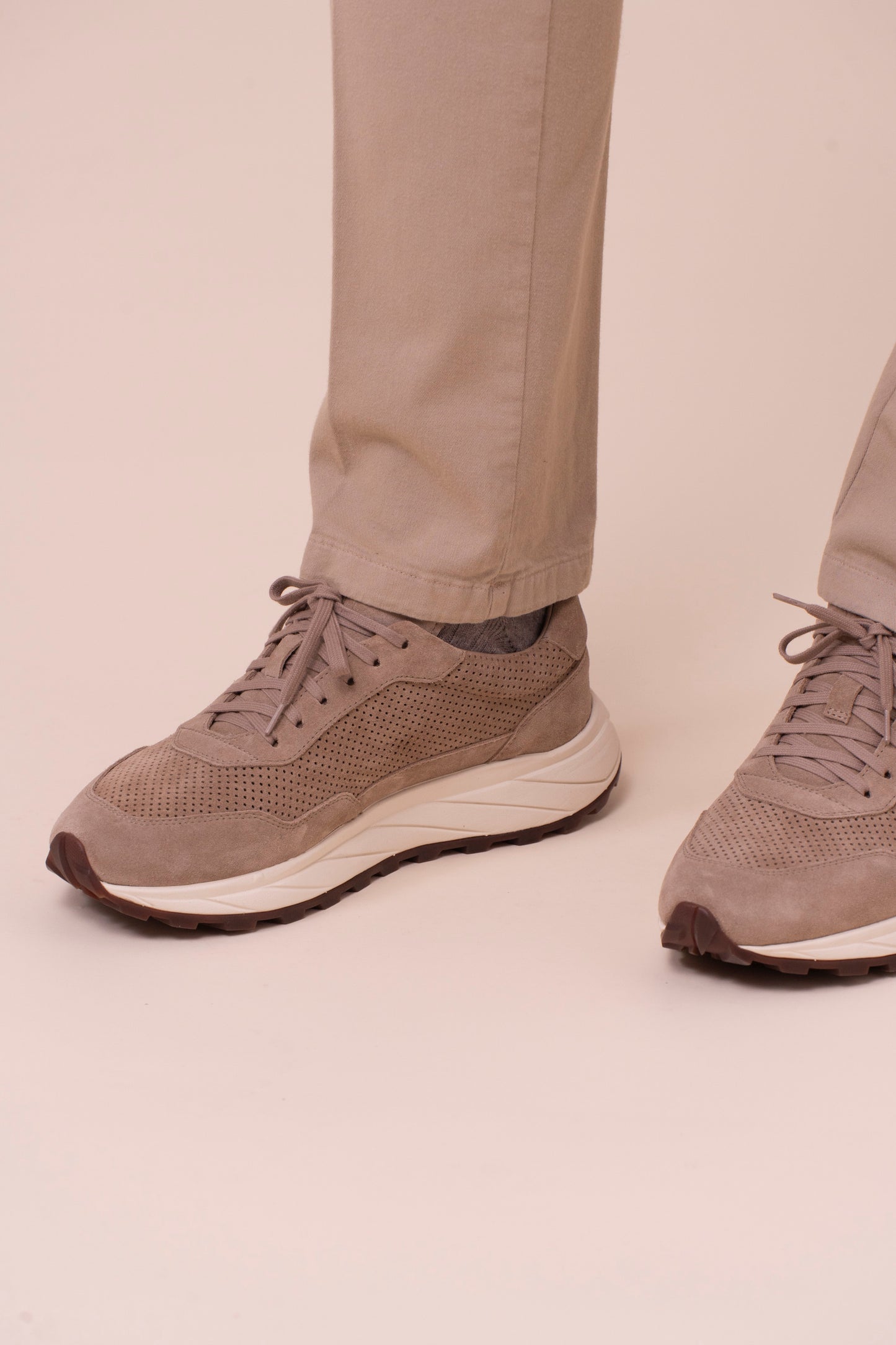 Mira Suede Sneakers - ALMOND