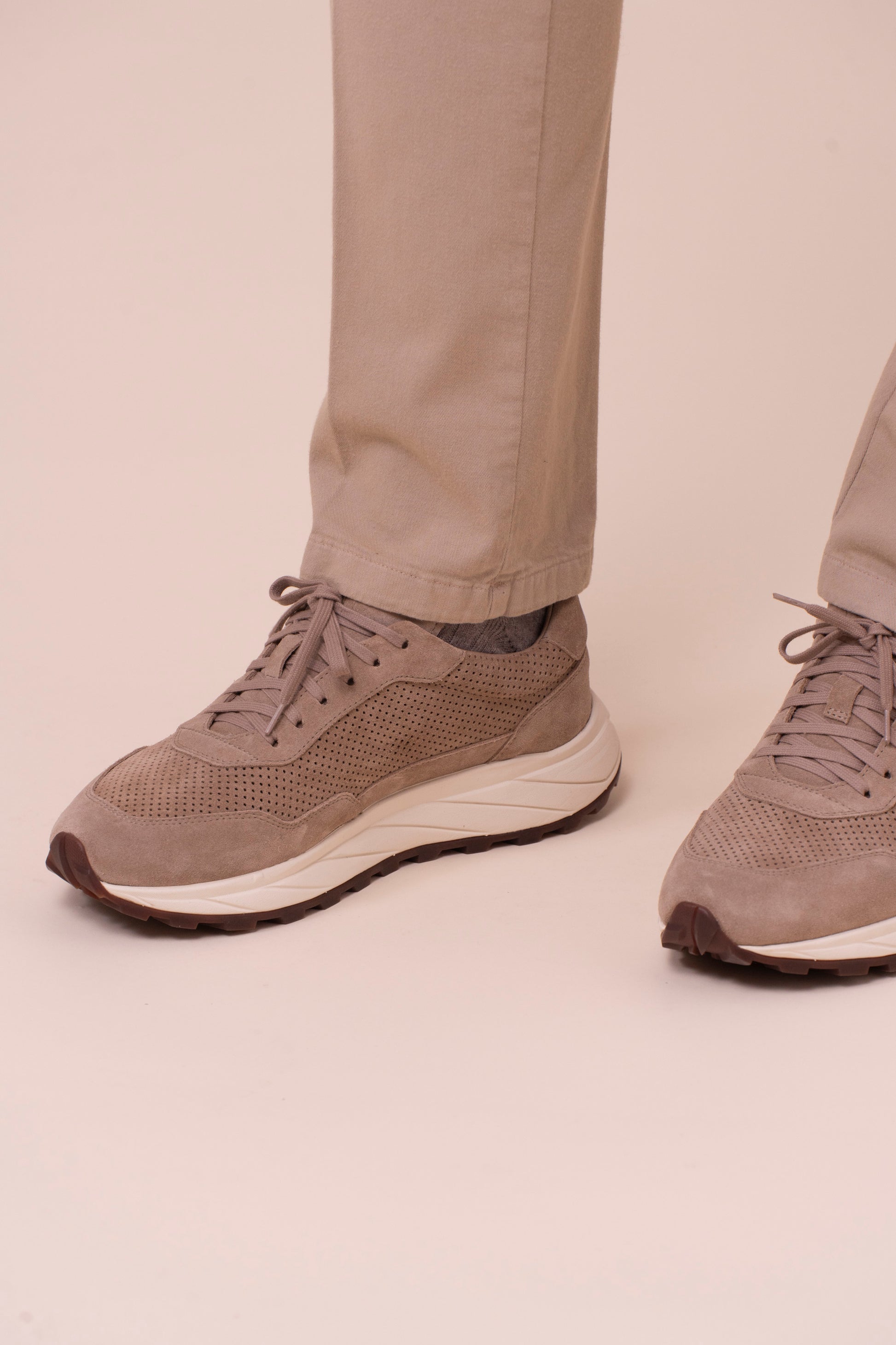 Mira Suede Sneakers - ALMOND