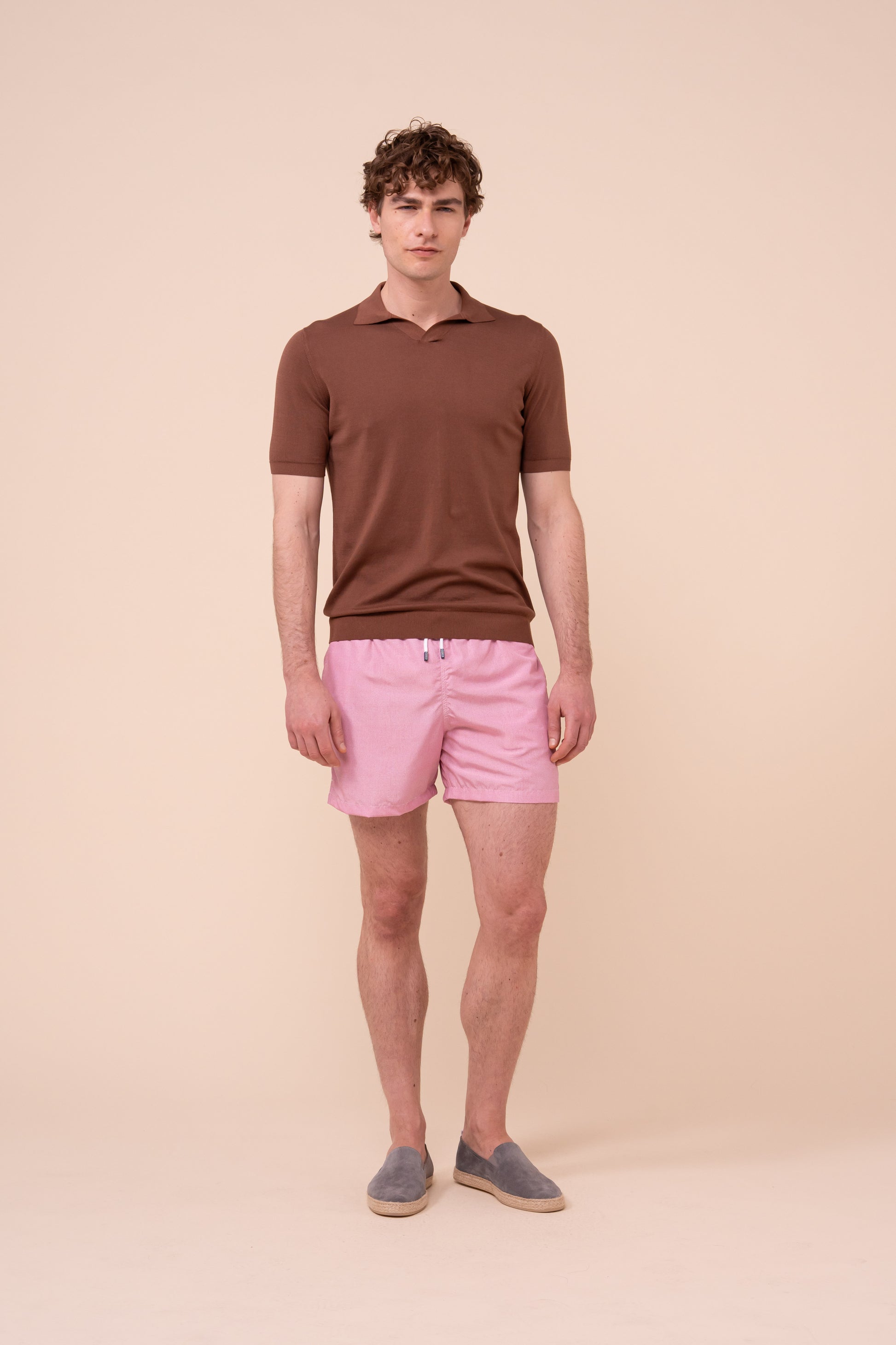 Madeira - The Sustainable Swim Trunks - Mélange Pattern - FLAMINGO