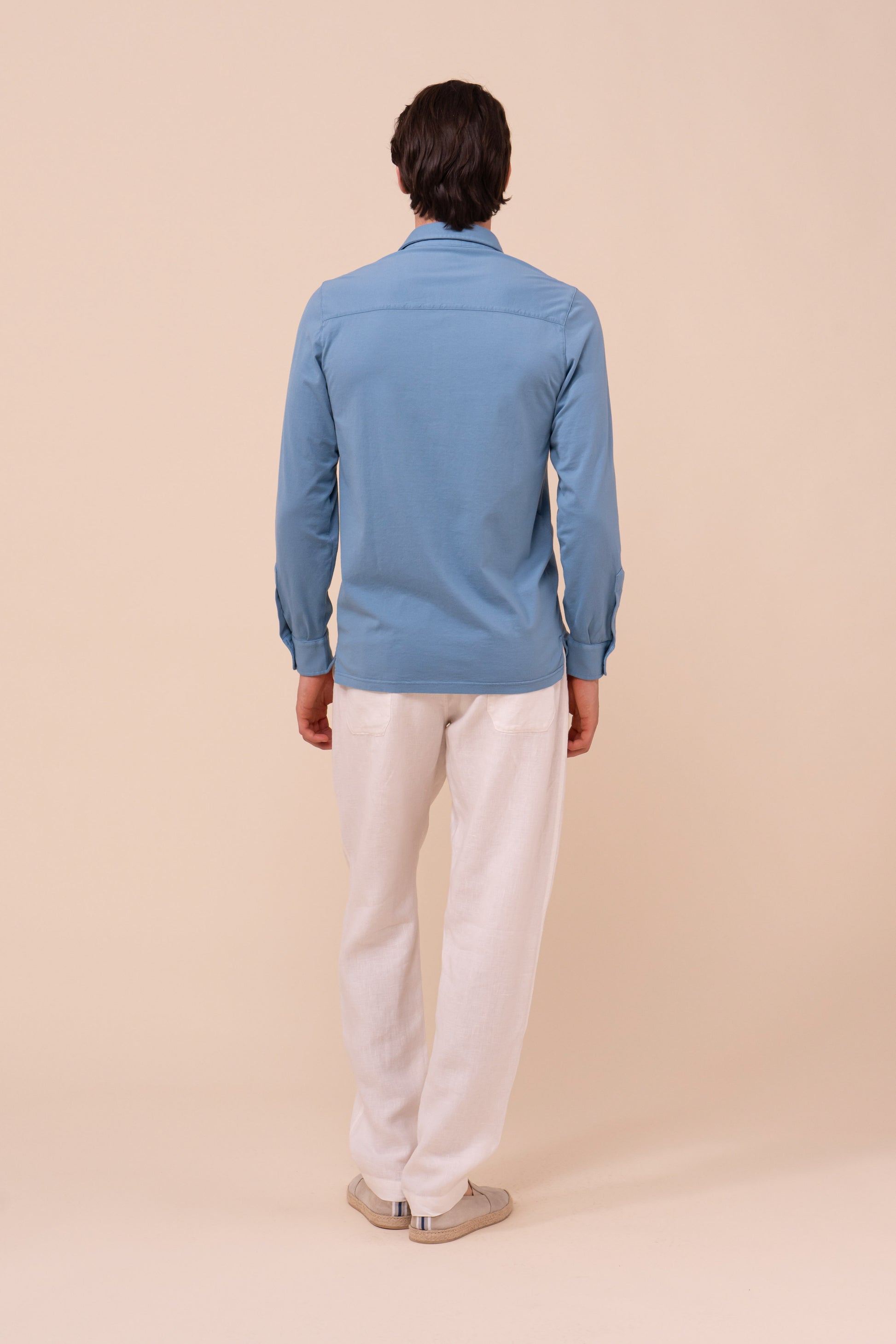 Jason Giza Organic Cotton Long Sleeve Shirt - STEELBLUE