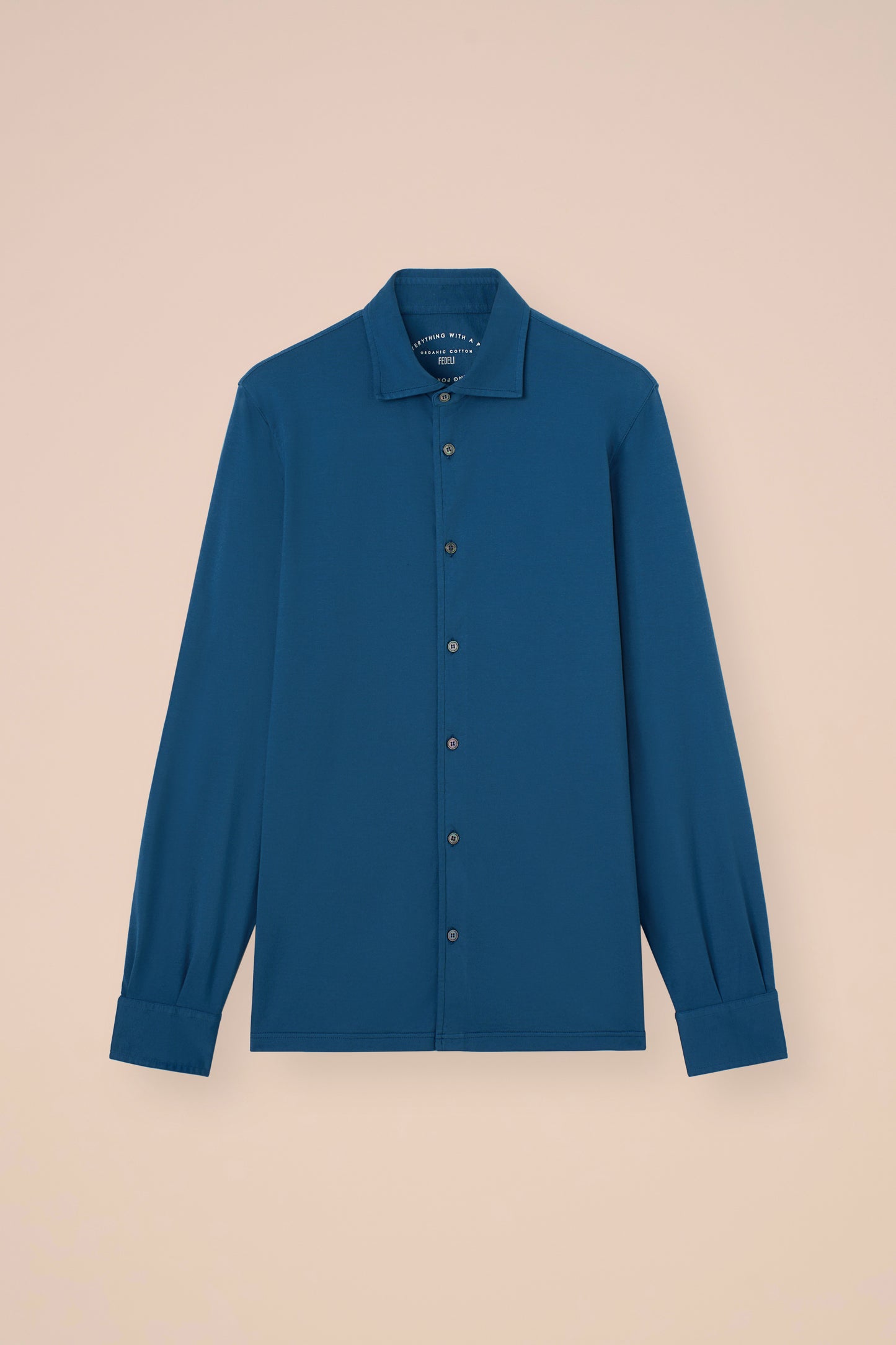 Jason camicia in cotone organico Giza - STEELBLUE