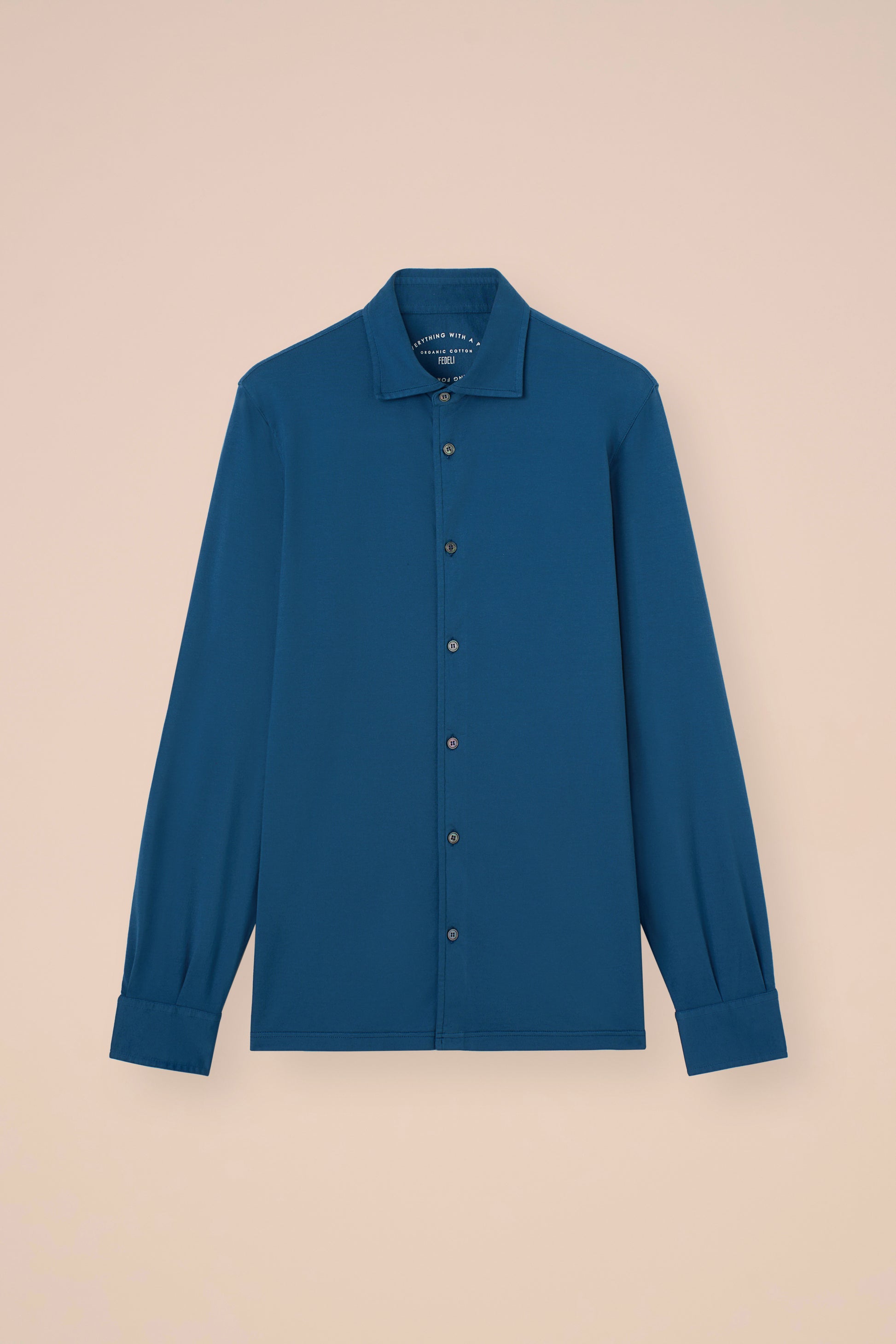 Jason camicia in cotone organico Giza - STEELBLUE