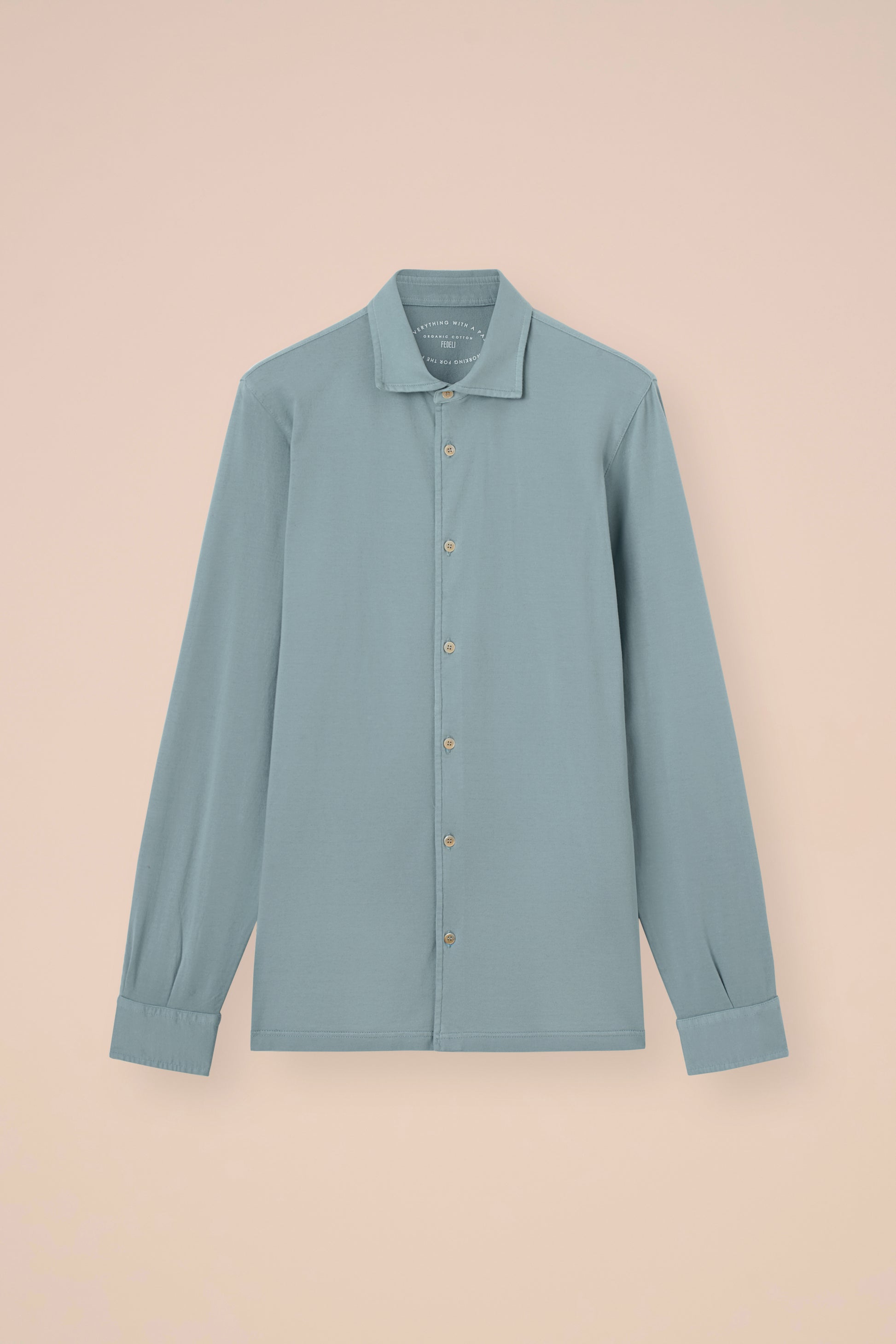 Jason camicia in cotone organico Giza - STEELBLUE
