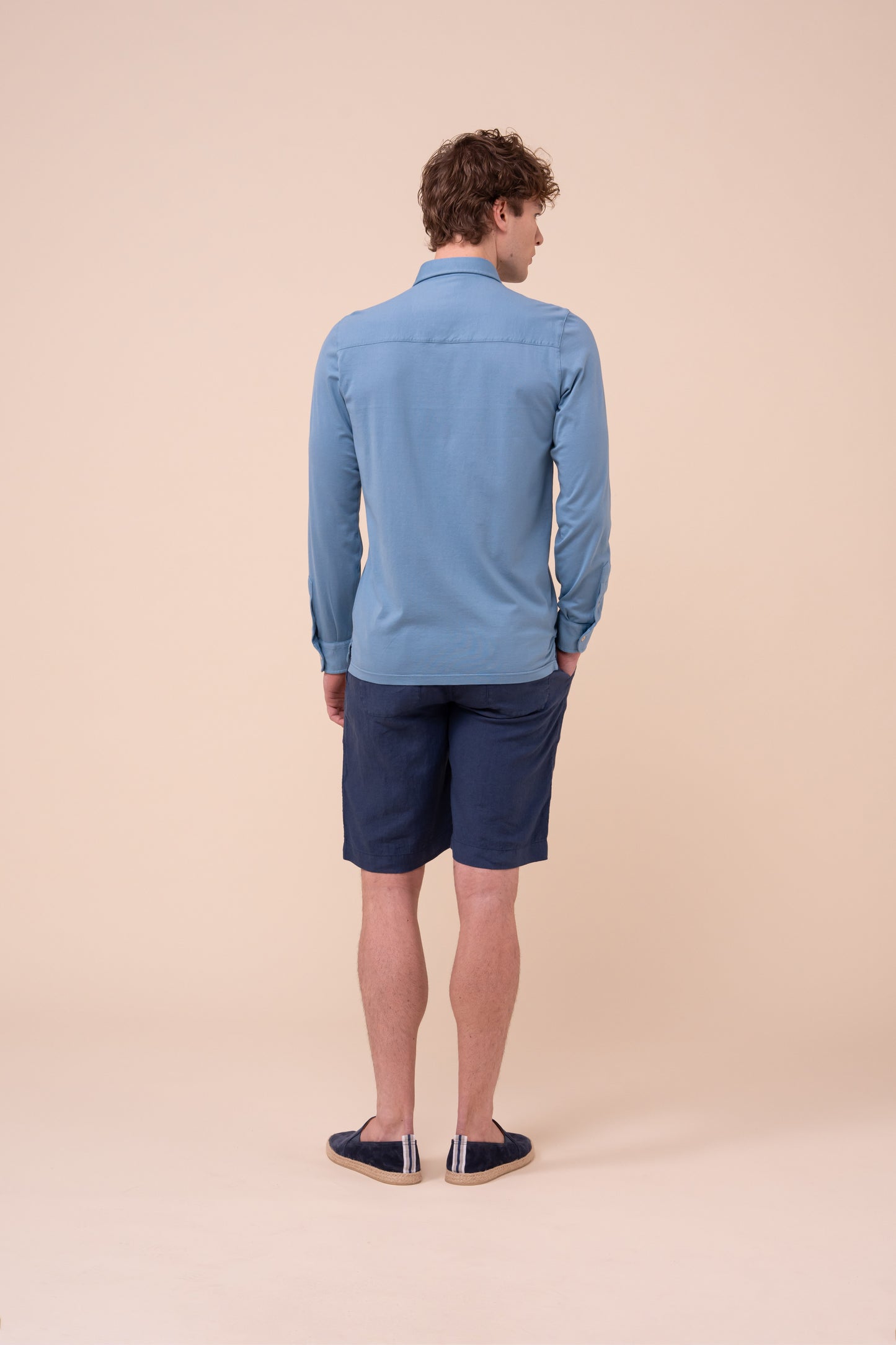 Jason camicia in cotone organico Giza - STEELBLUE