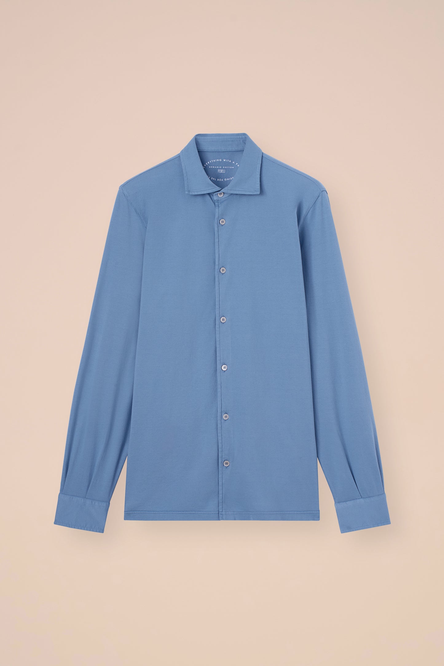 Jason camicia in cotone organico Giza - STEELBLUE