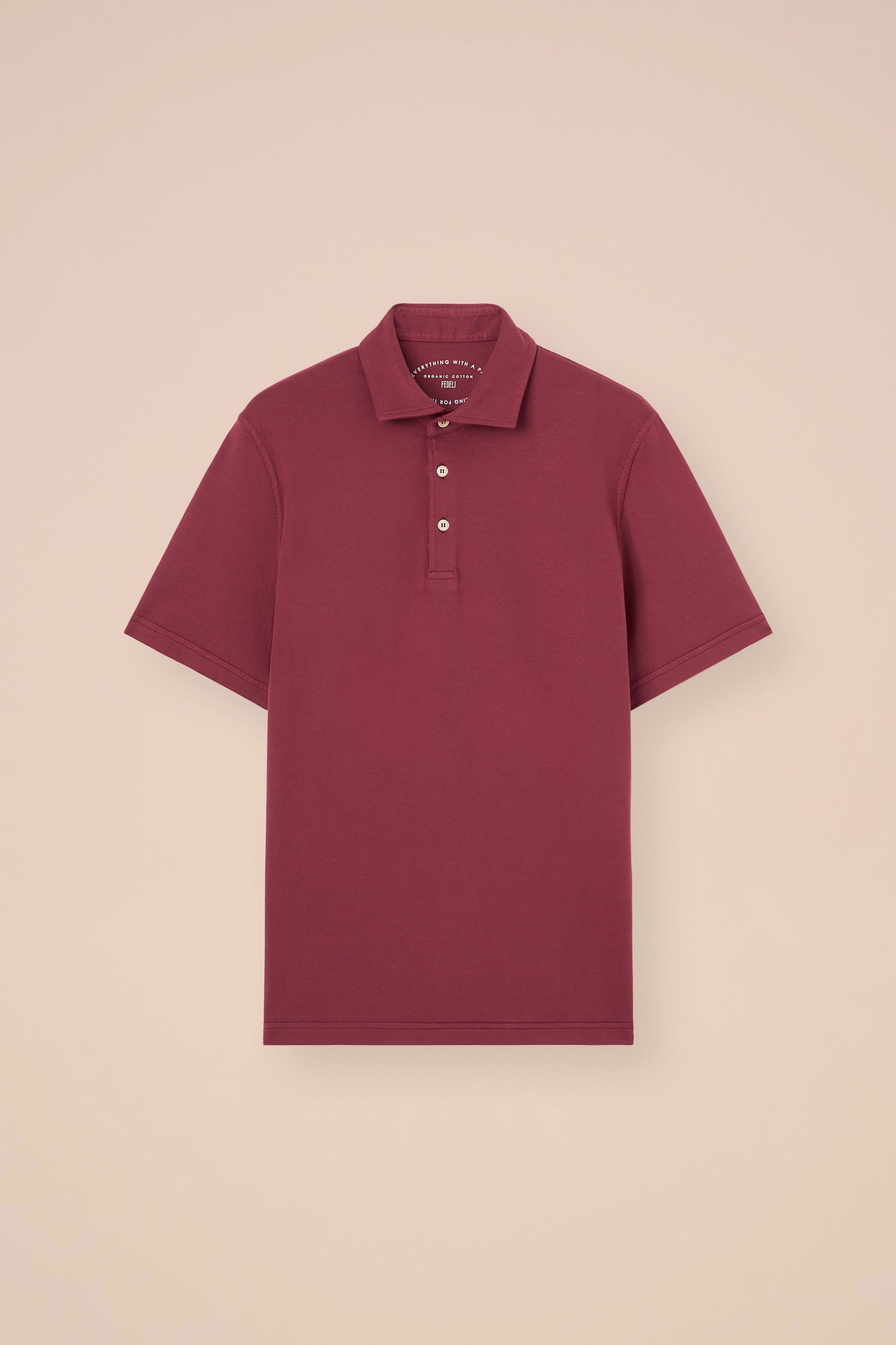 Zero polo a maniche corte in cotone organico Giza - MERLOT