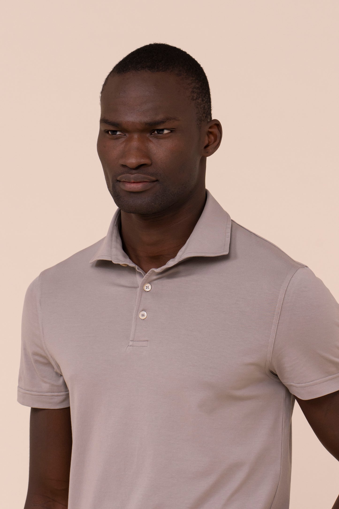 Polo in cotone jersey eleasticizzato - GREIGE