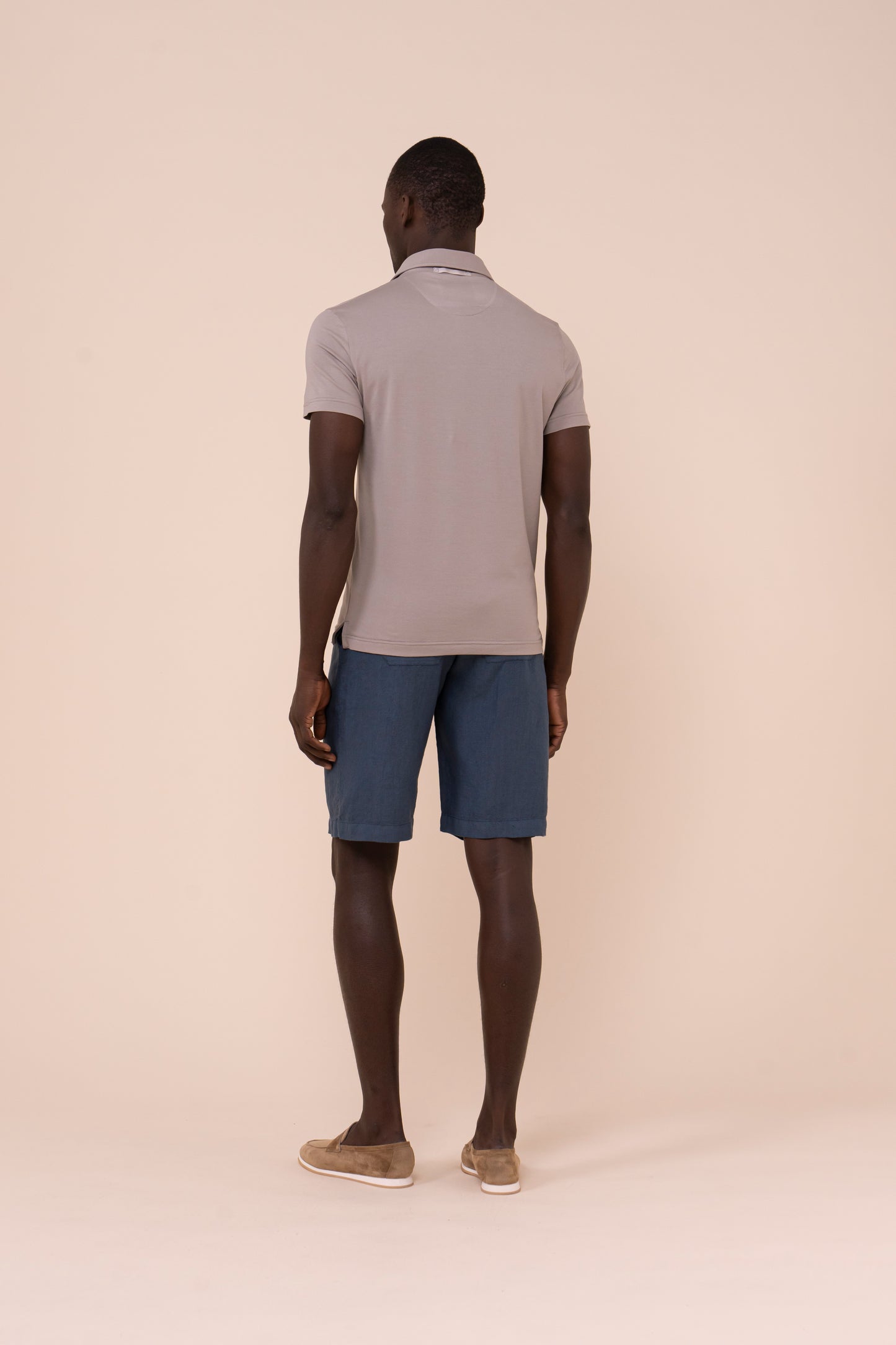 Polo in cotone jersey eleasticizzato - GREIGE