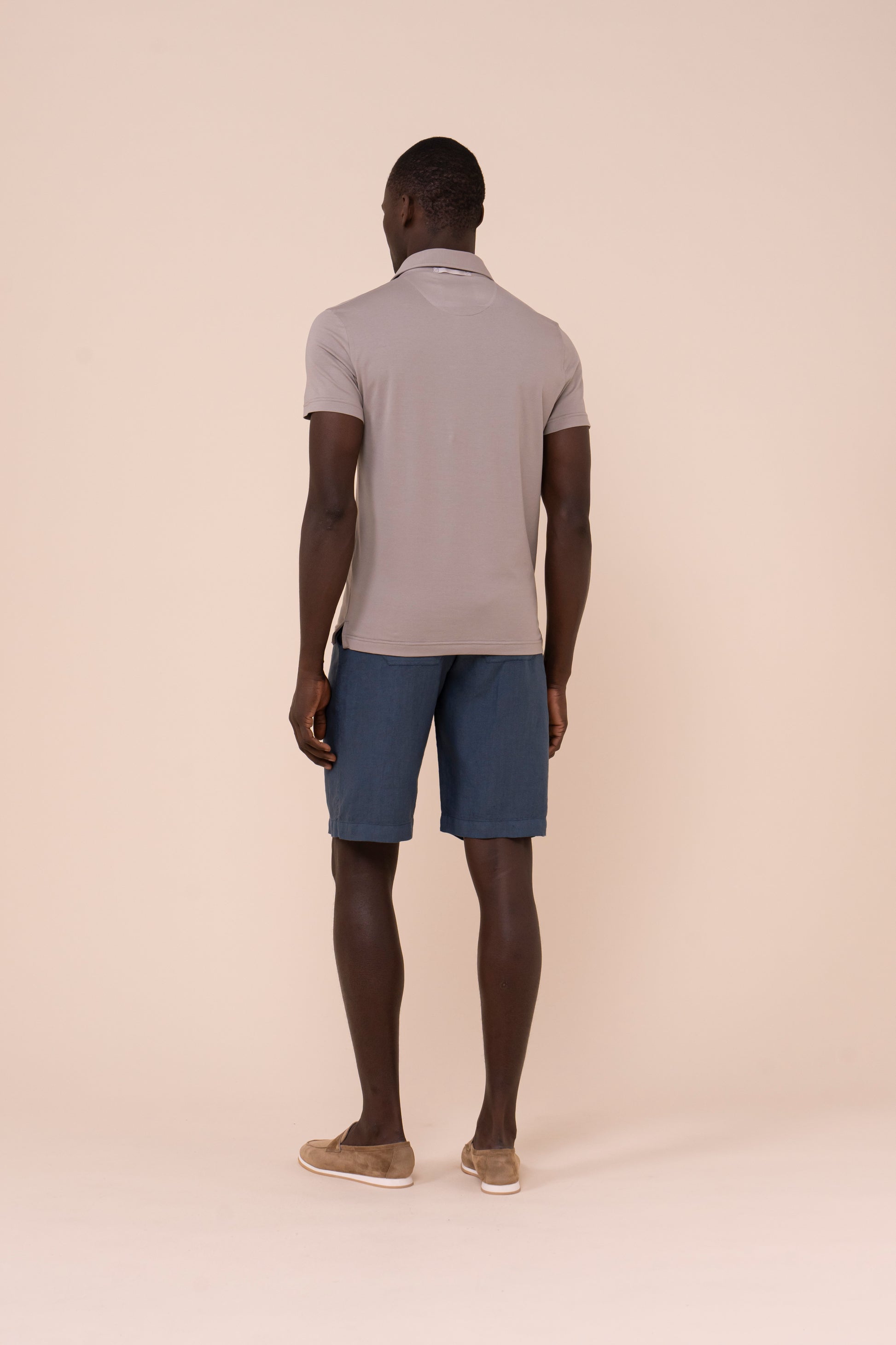 Polo in cotone jersey eleasticizzato - GREIGE