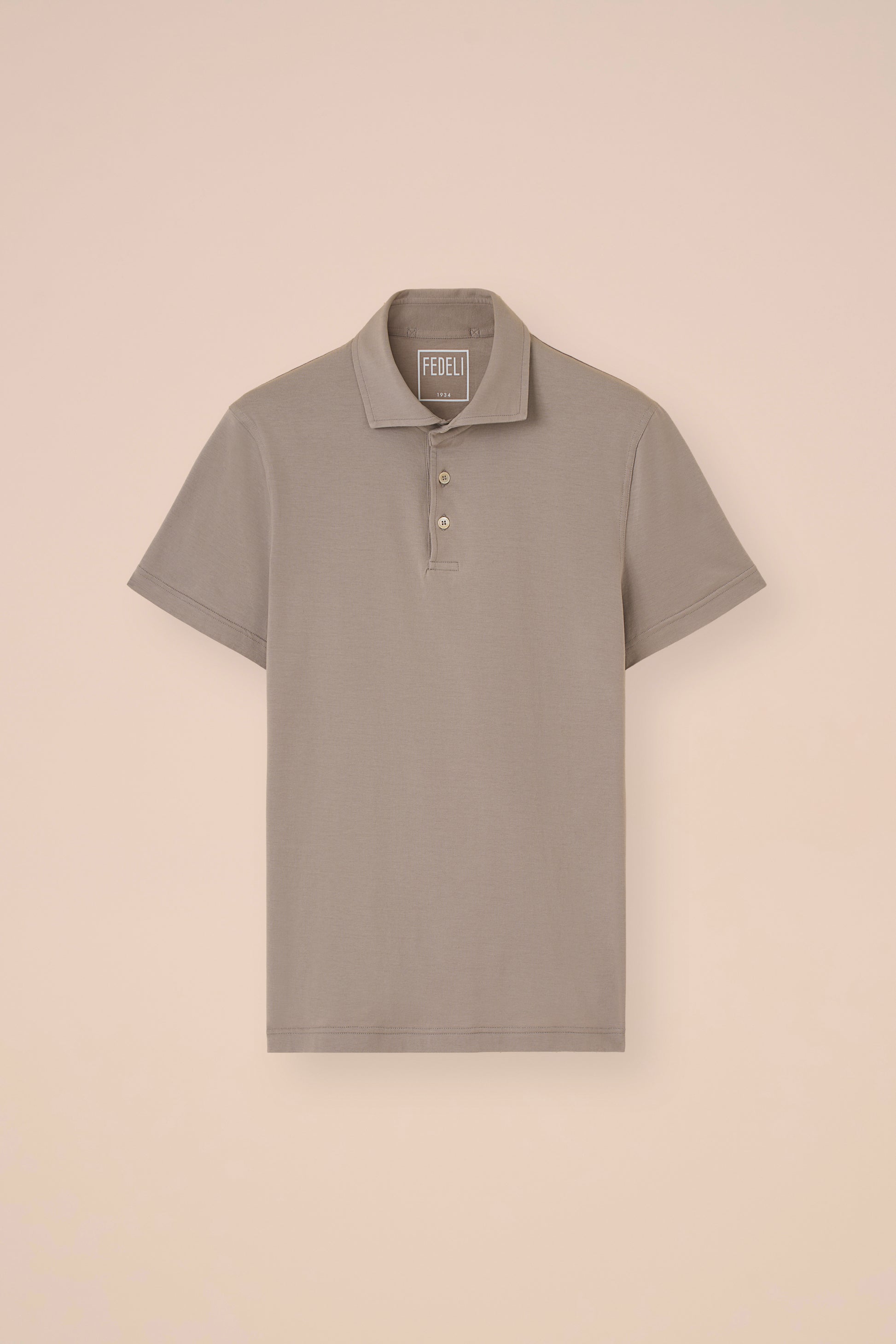 Polo in cotone jersey eleasticizzato - GREIGE