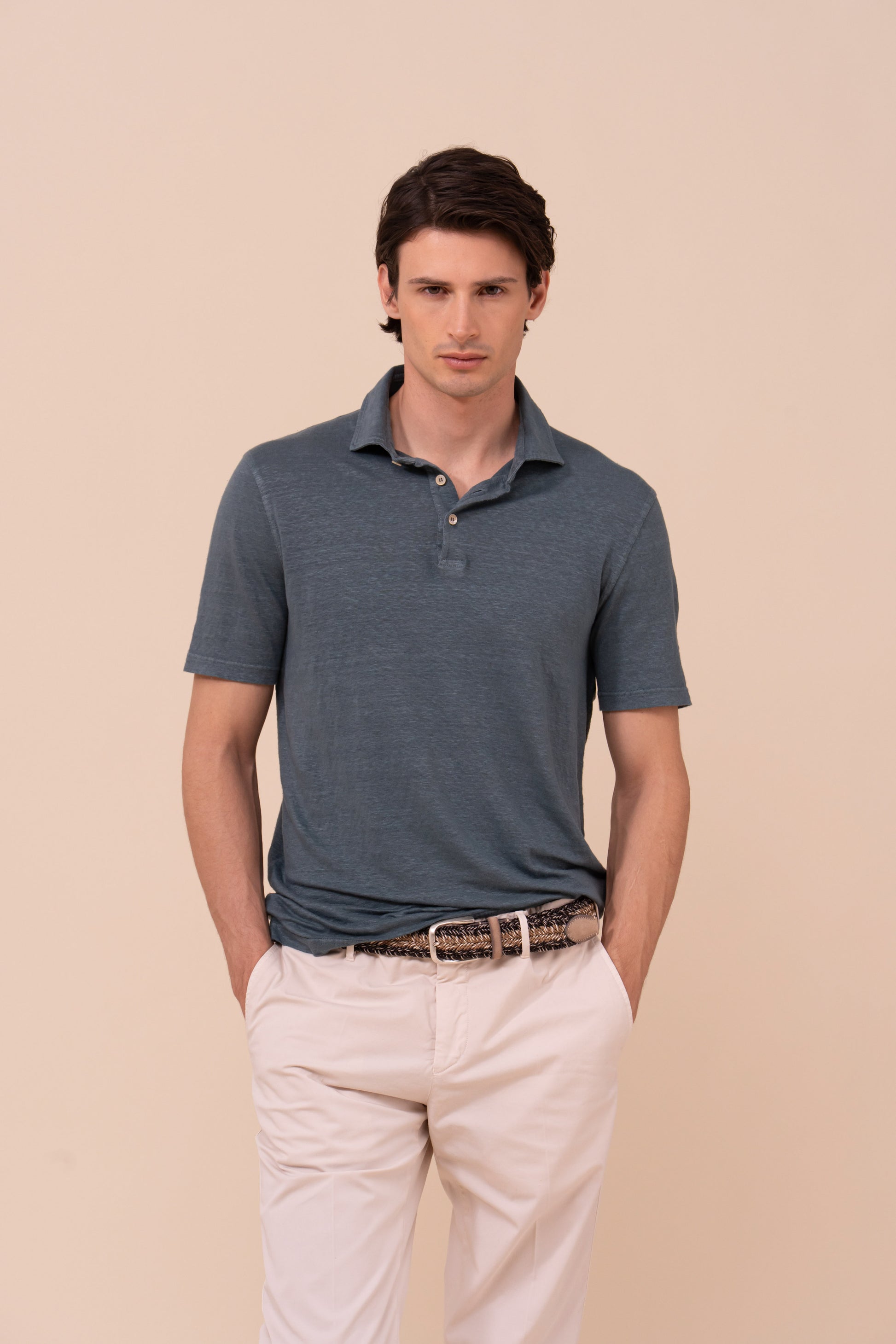 Zero Linen Flex Short Sleeve Polo - LINEN