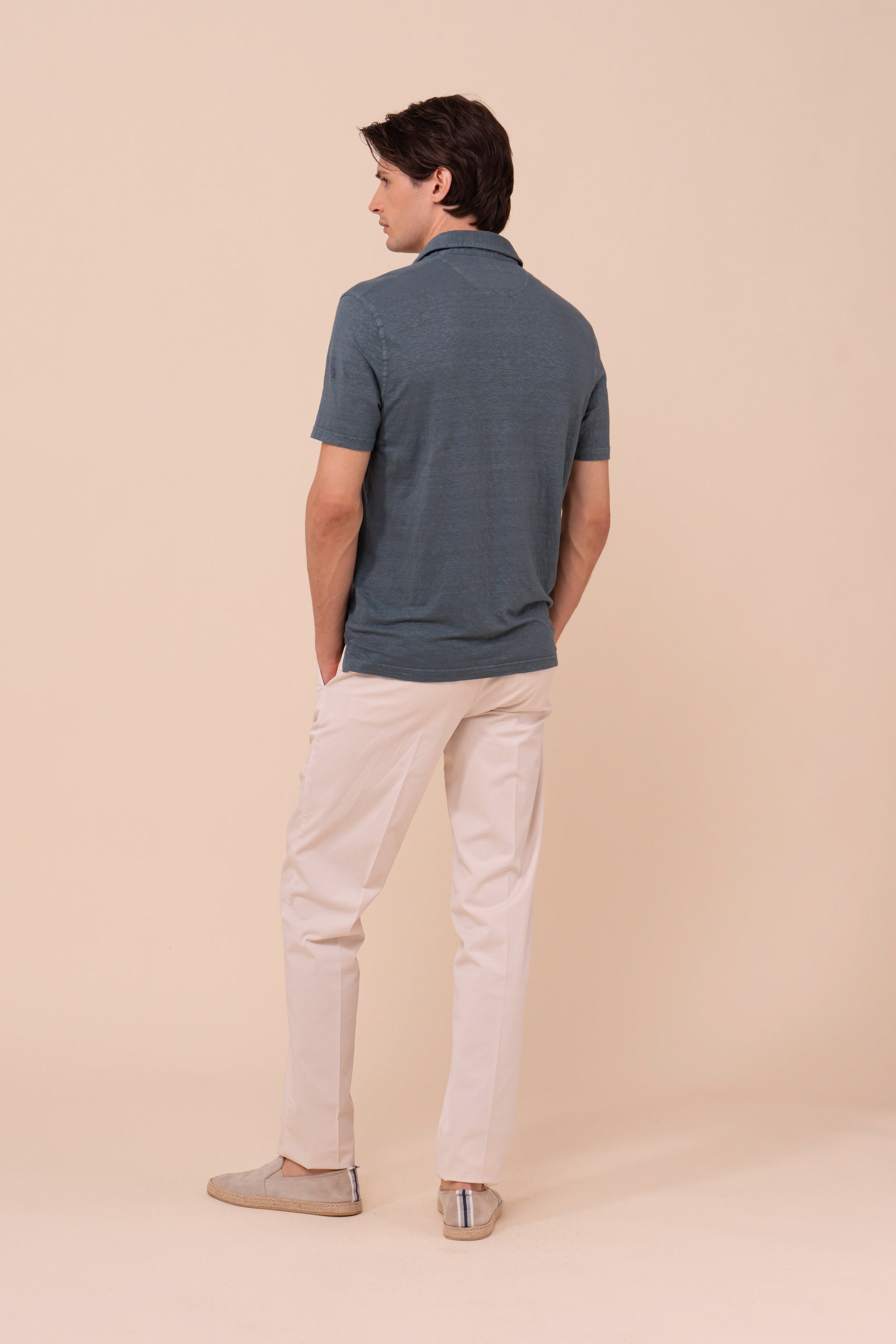 Zero Linen Flex Short Sleeve Polo - LINEN