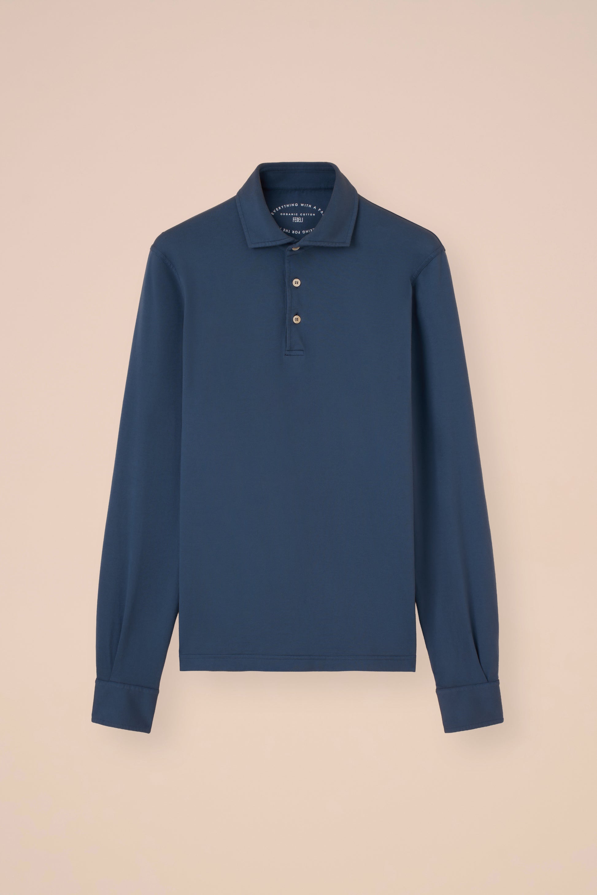 Zero polo a maniche lunghe in cotone organico - GREIGE