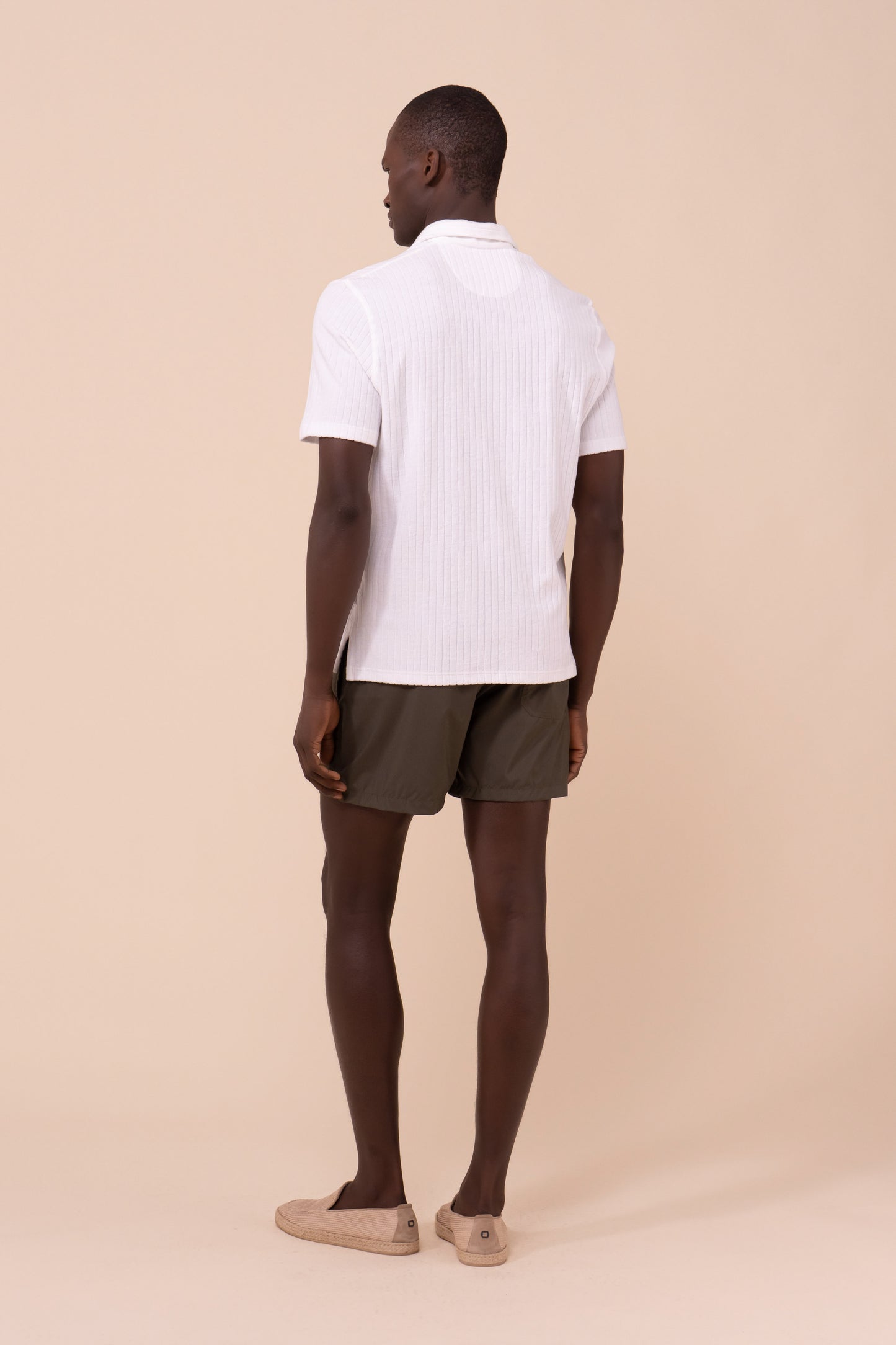 Mondial Terry Cotton Ribbed Polo - NAVY