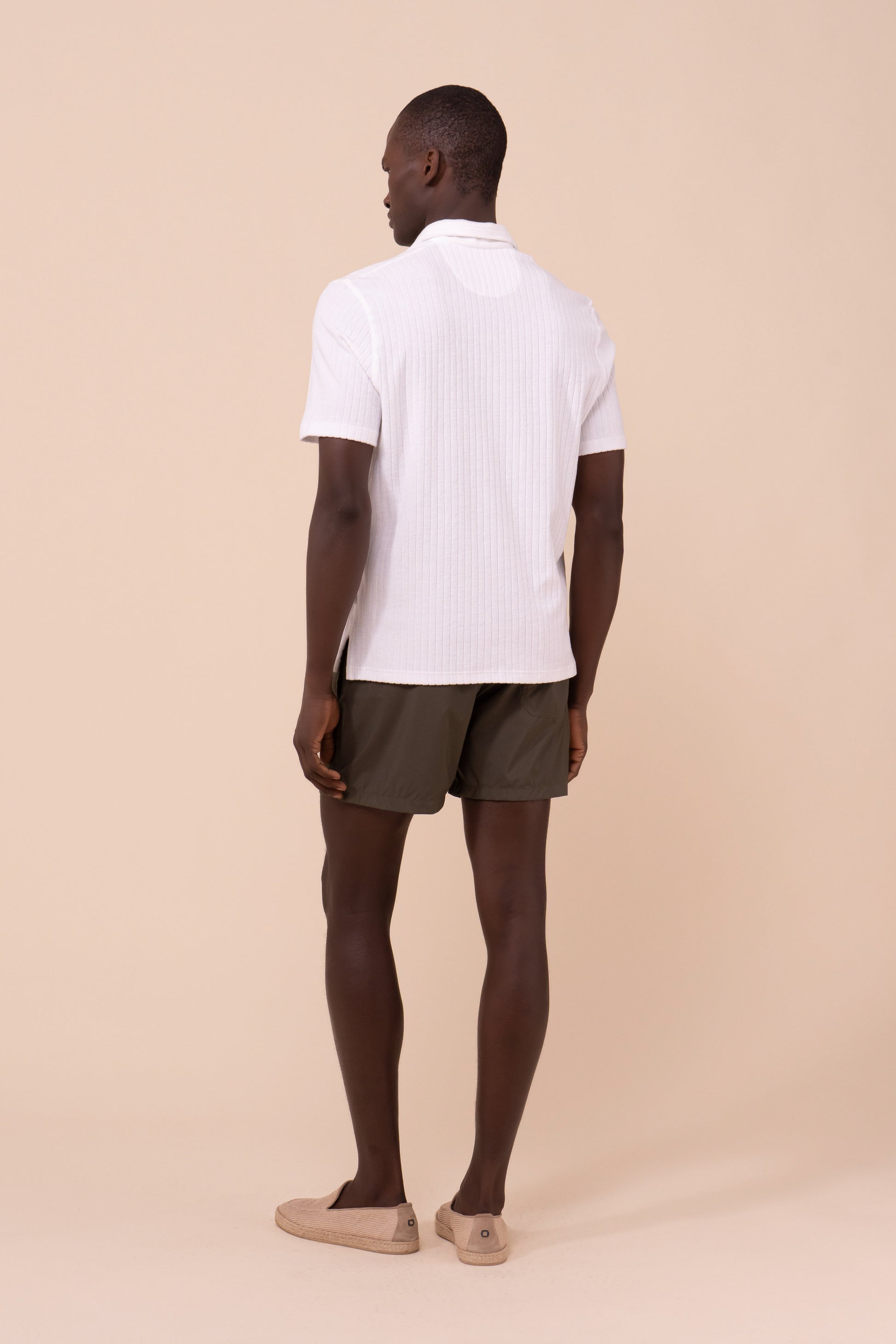 Mondial Terry Cotton Ribbed Polo - NAVY