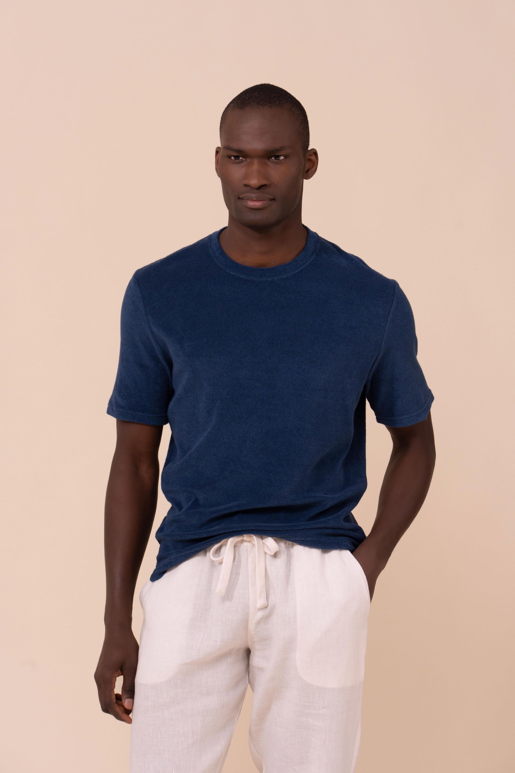 Extreme T-shirt a maniche corte in spugna di cotone  - NAVY