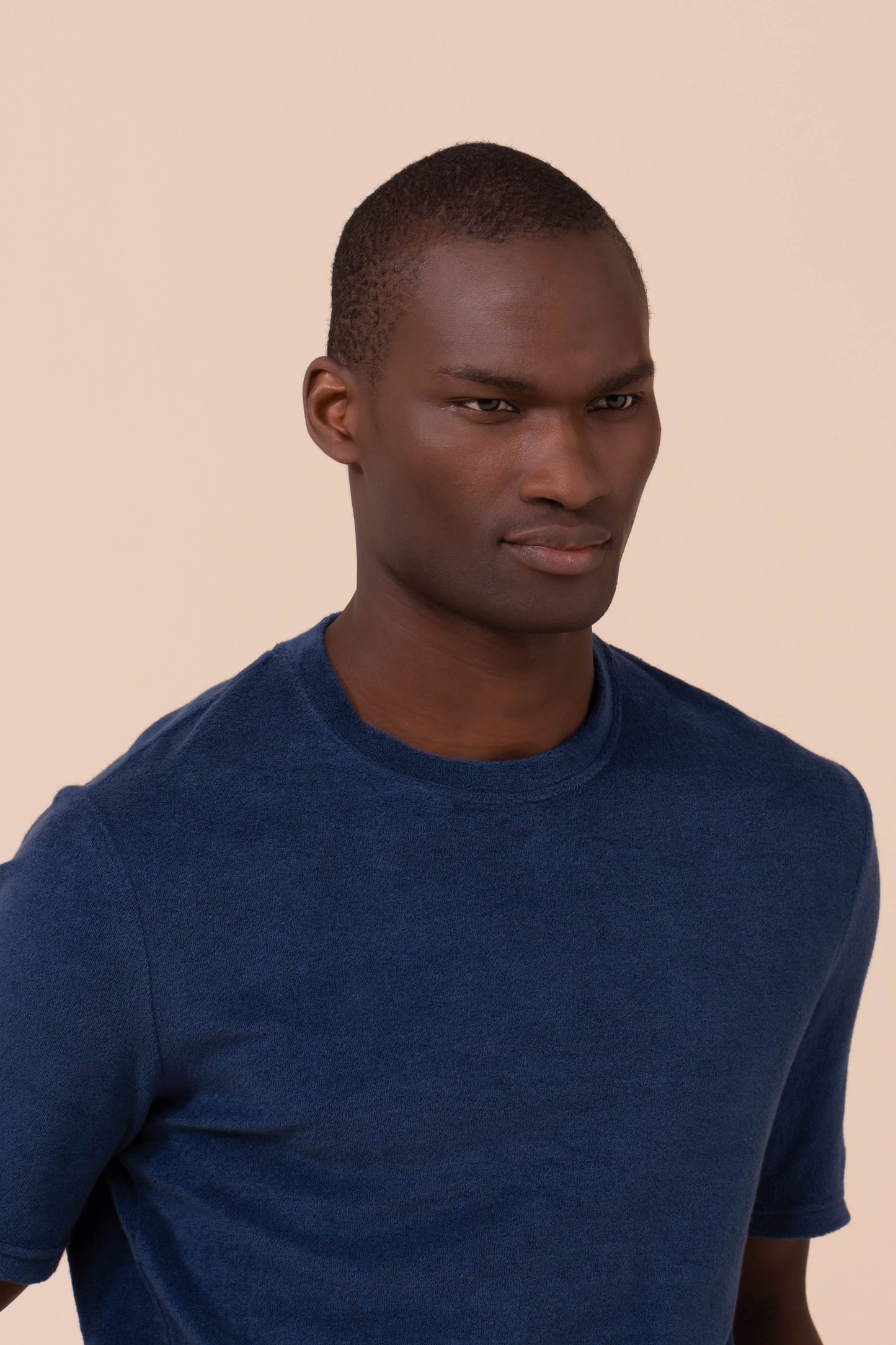 Extreme T-shirt a maniche corte in spugna di cotone  - NAVY