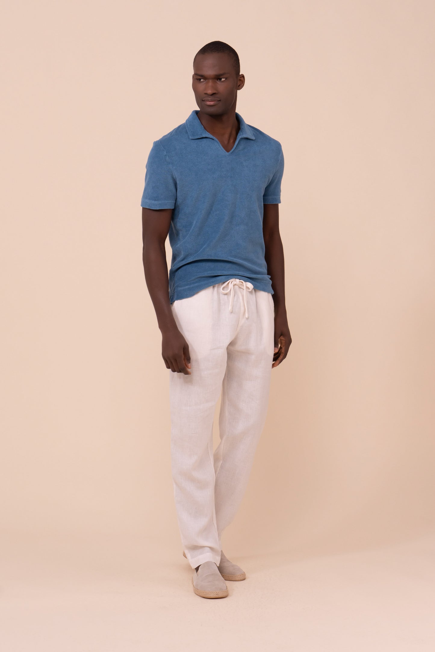 Peter Terry Cotton Short Sleeve Polo - NAVY