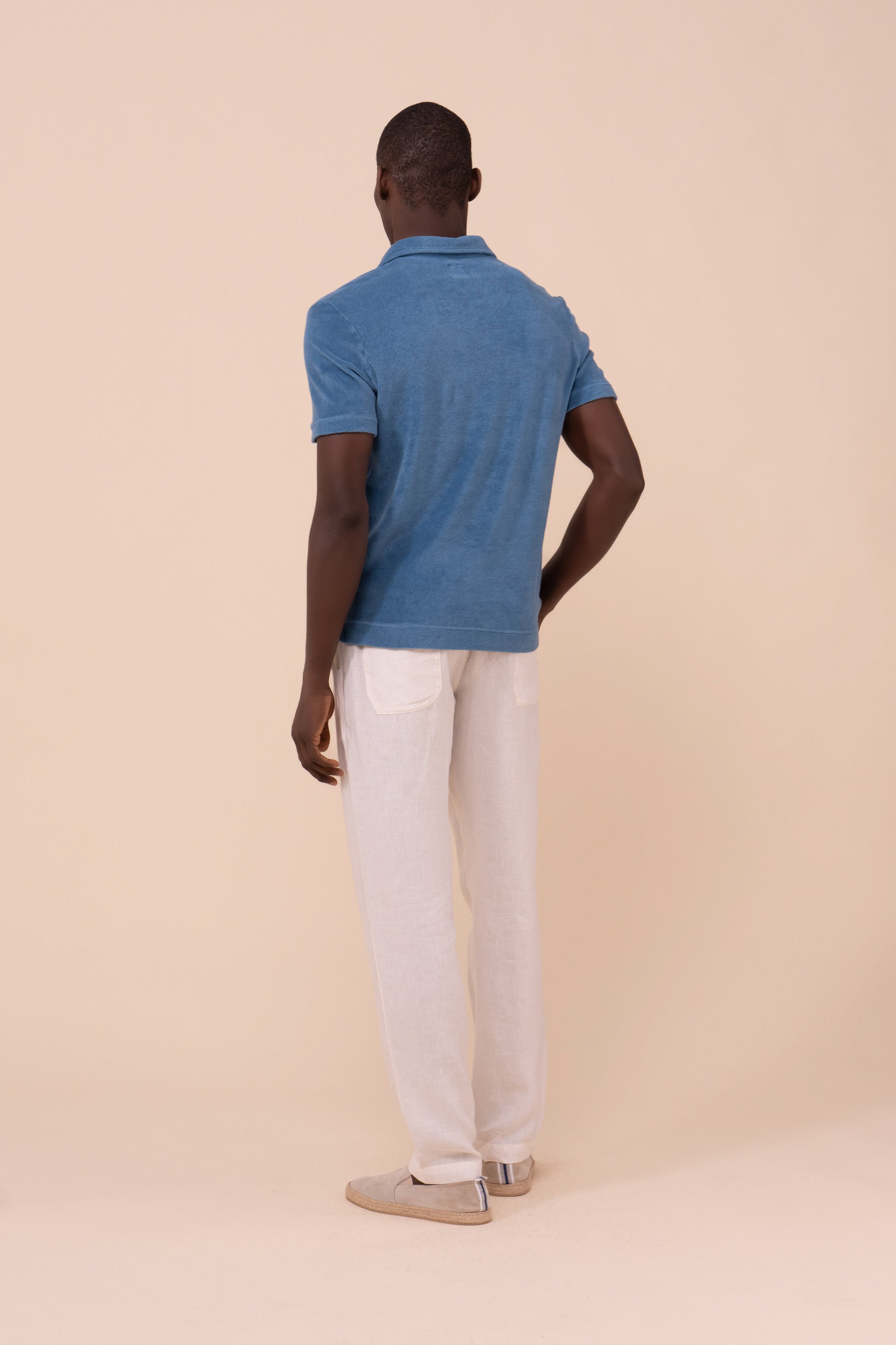Peter Terry Cotton Short Sleeve Polo - NAVY