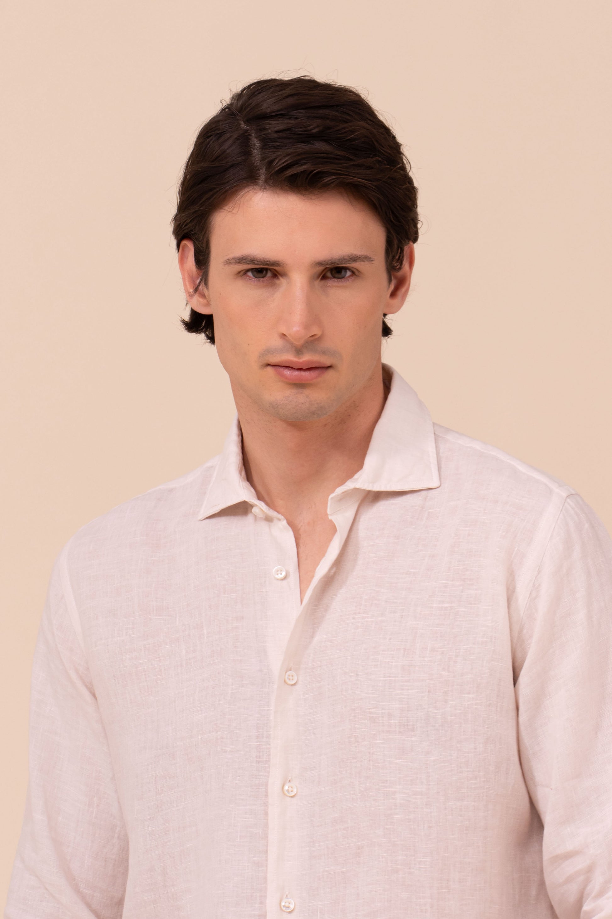 Nick camicia in lino  - LIGHTMISTYROSE