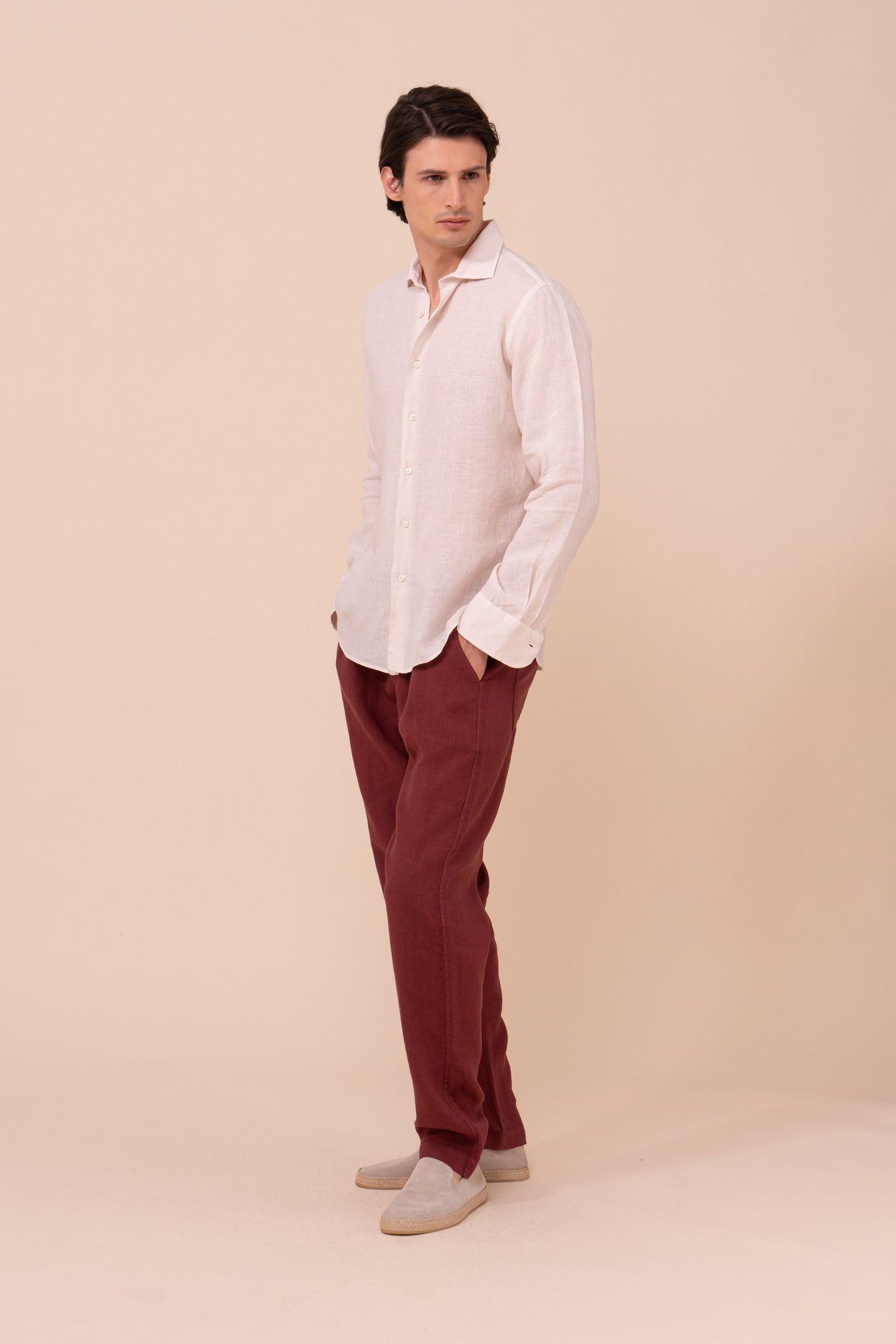 Nick camicia in lino  - LIGHTMISTYROSE