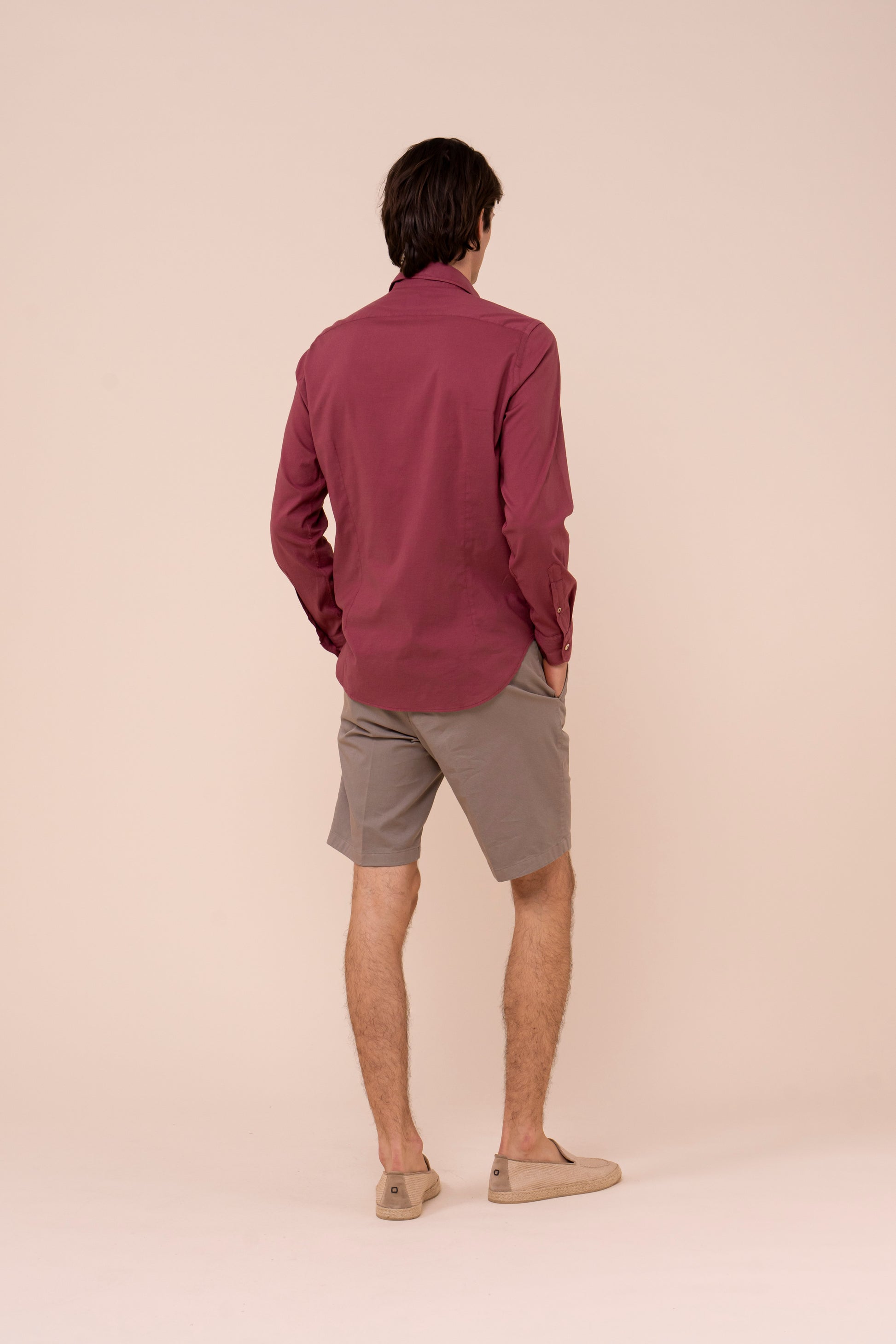 Sean camicia in voile di cotone - MERLOT