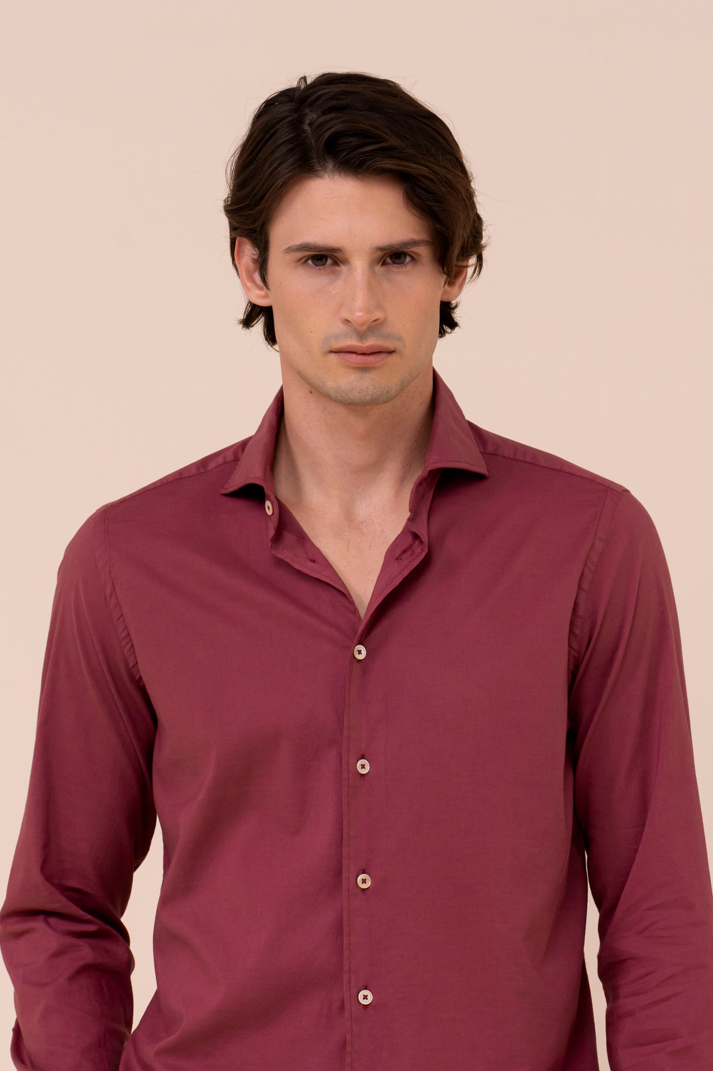 Sean camicia in voile di cotone - MERLOT