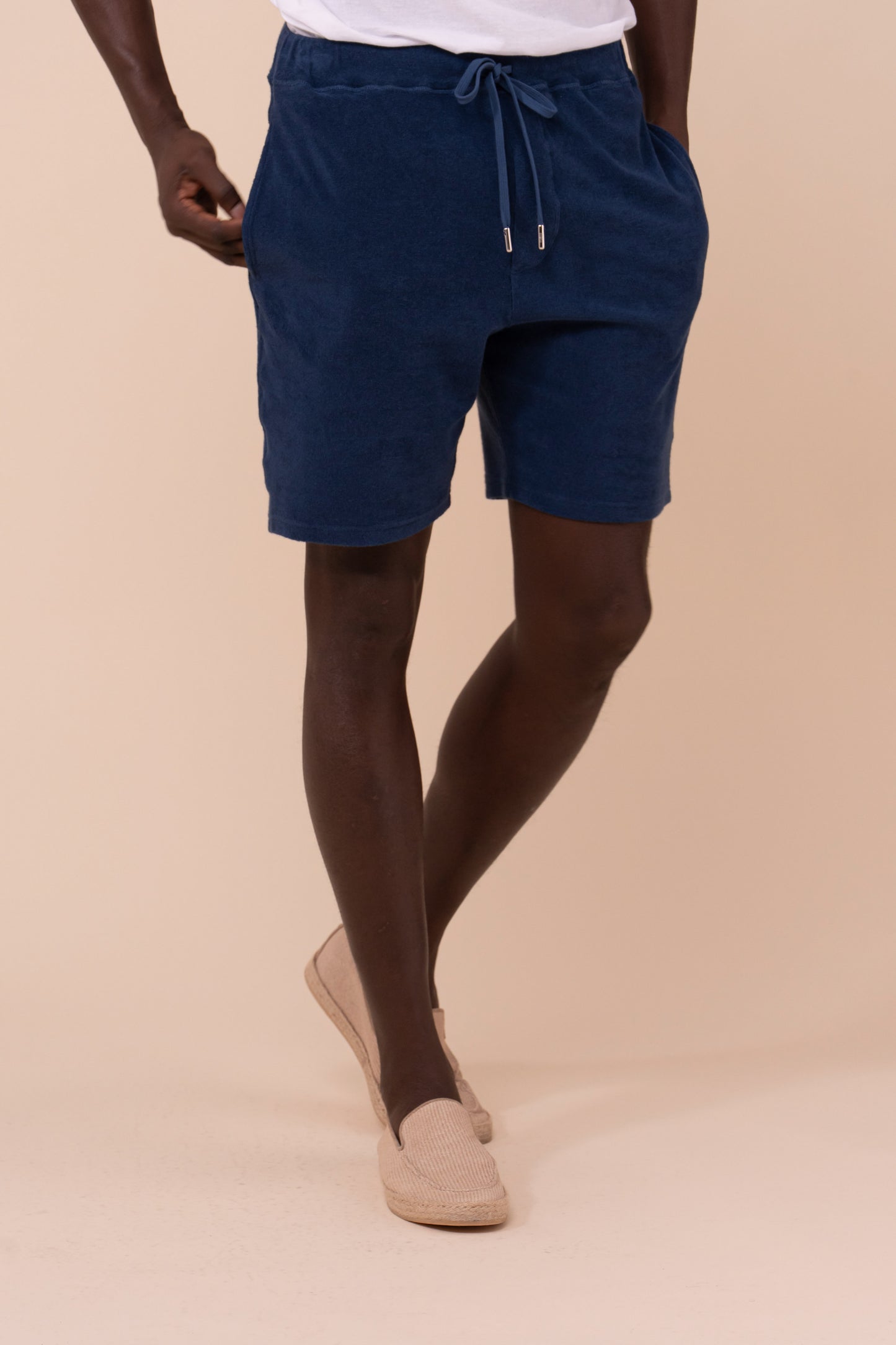 Run shorts in spugna di cotone - NAVY
