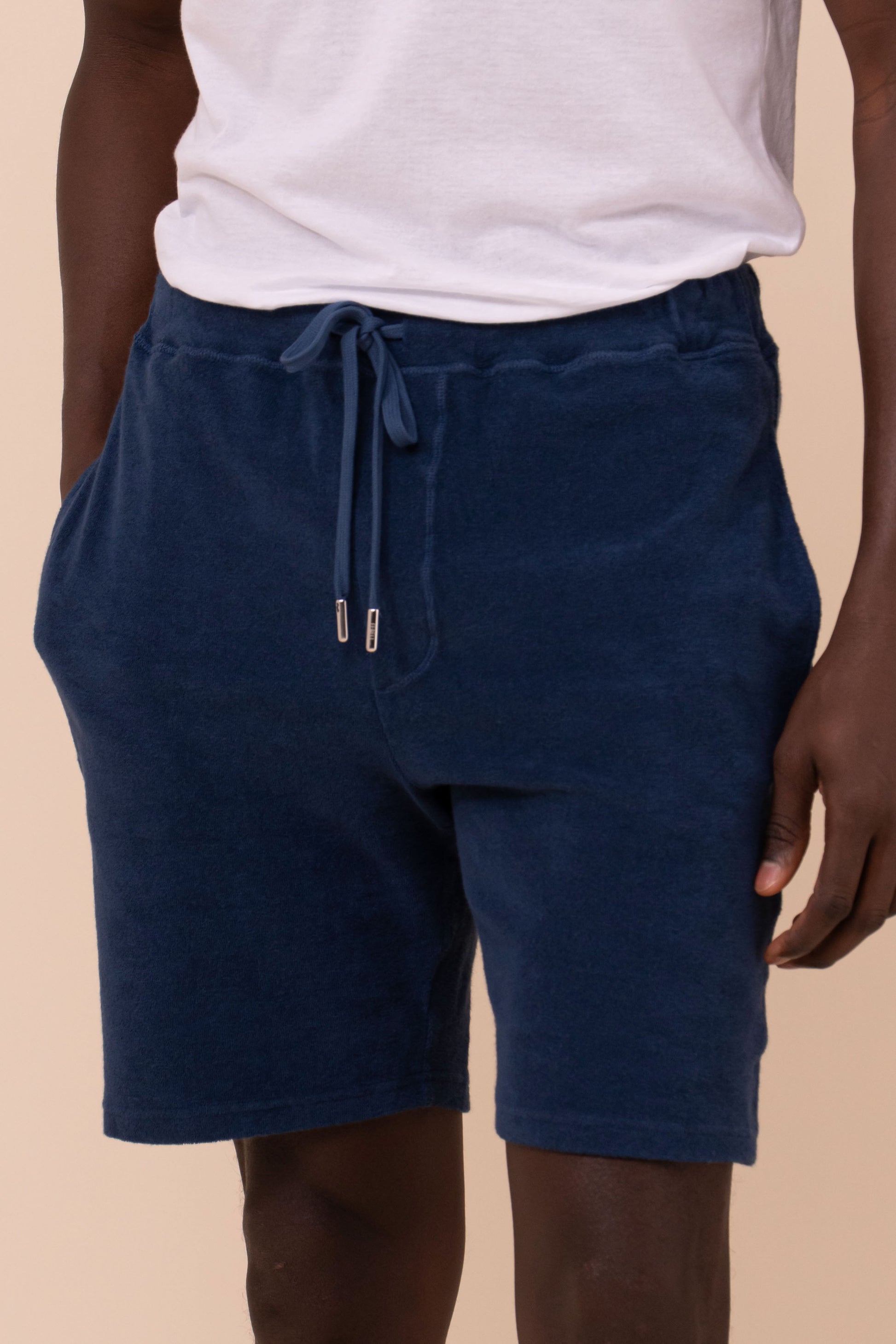 Run shorts in spugna di cotone - NAVY