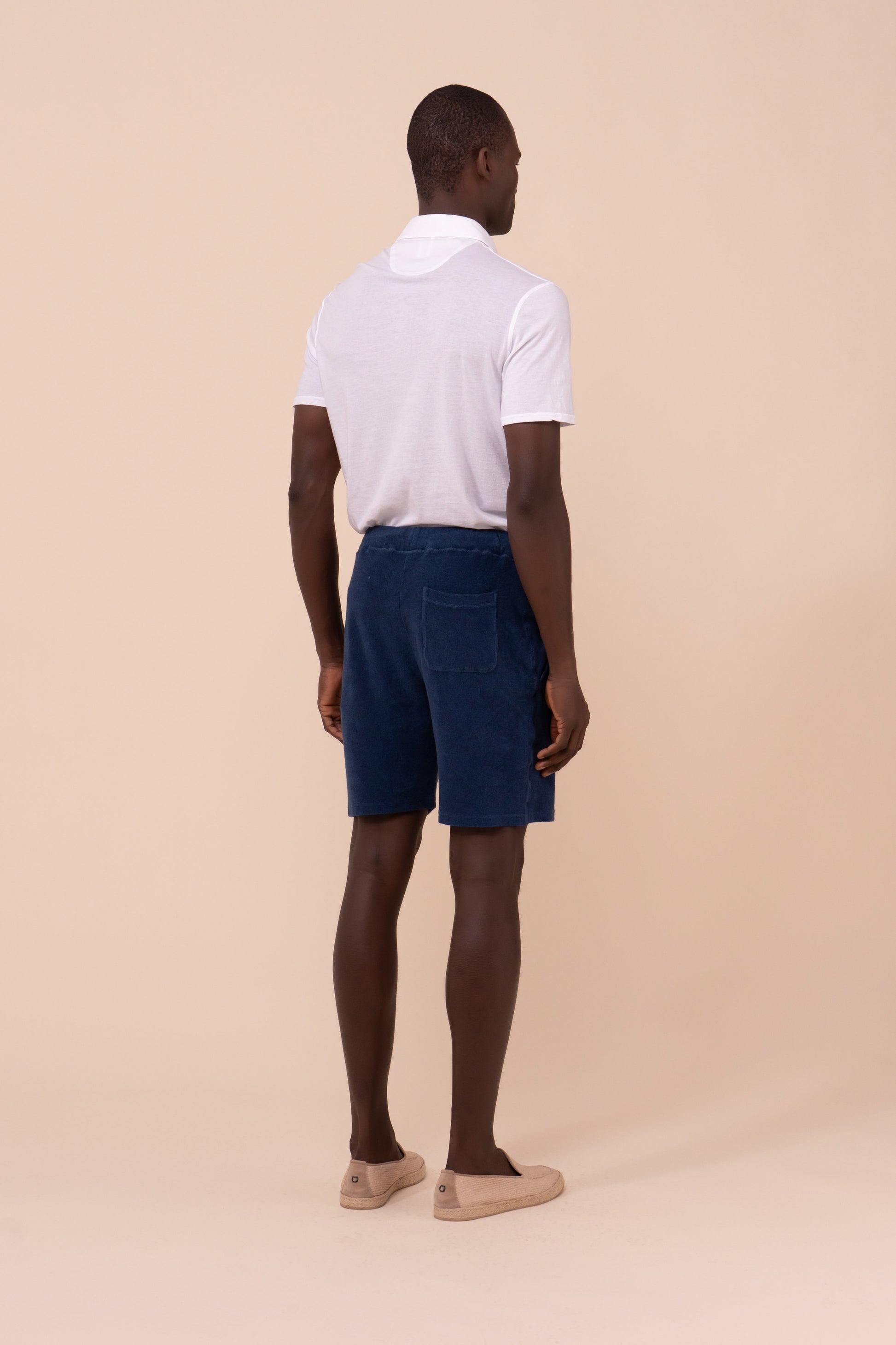 Run shorts in spugna di cotone - NAVY
