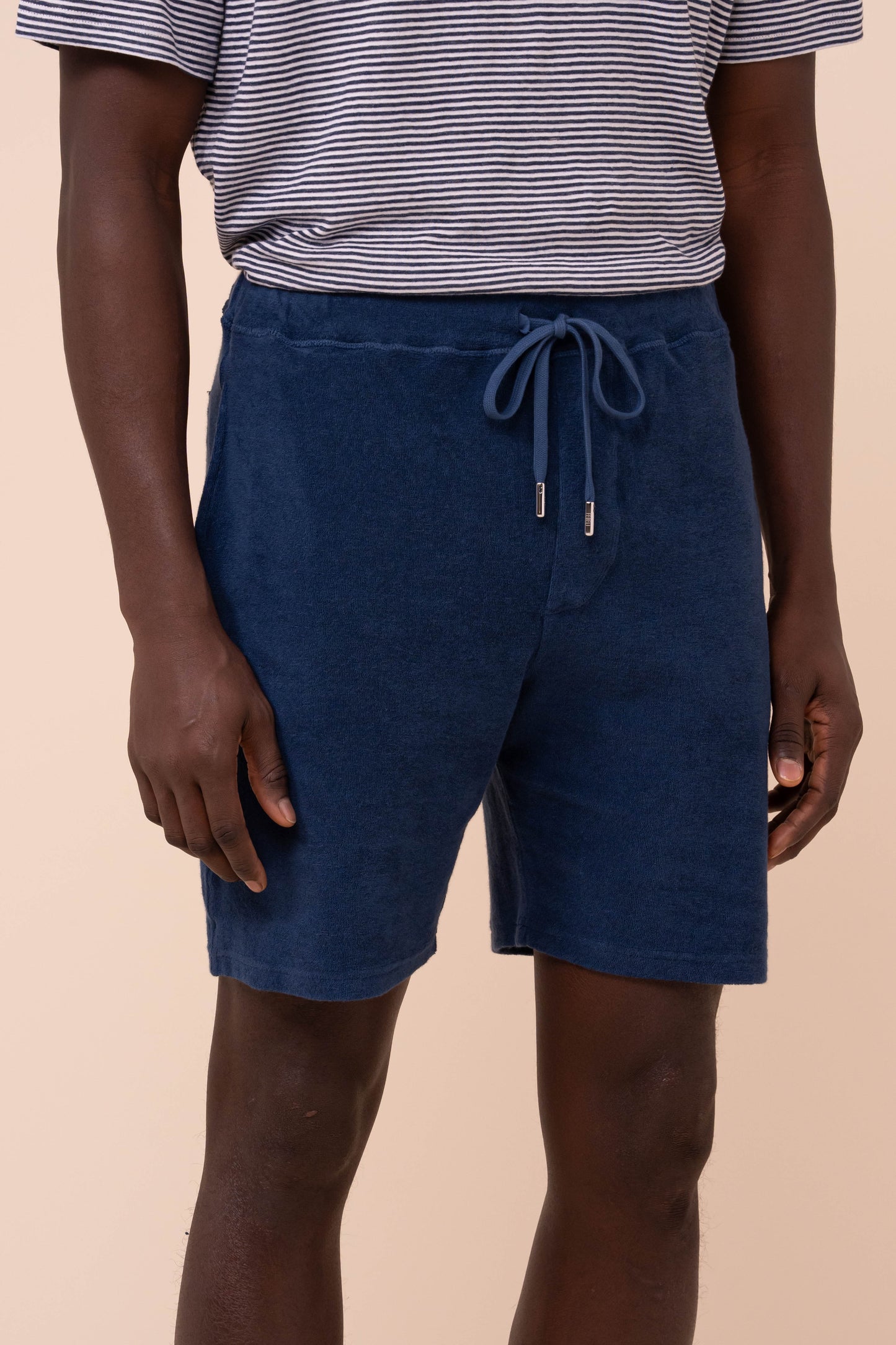 Run Terry Cotton Shorts - NAVY
